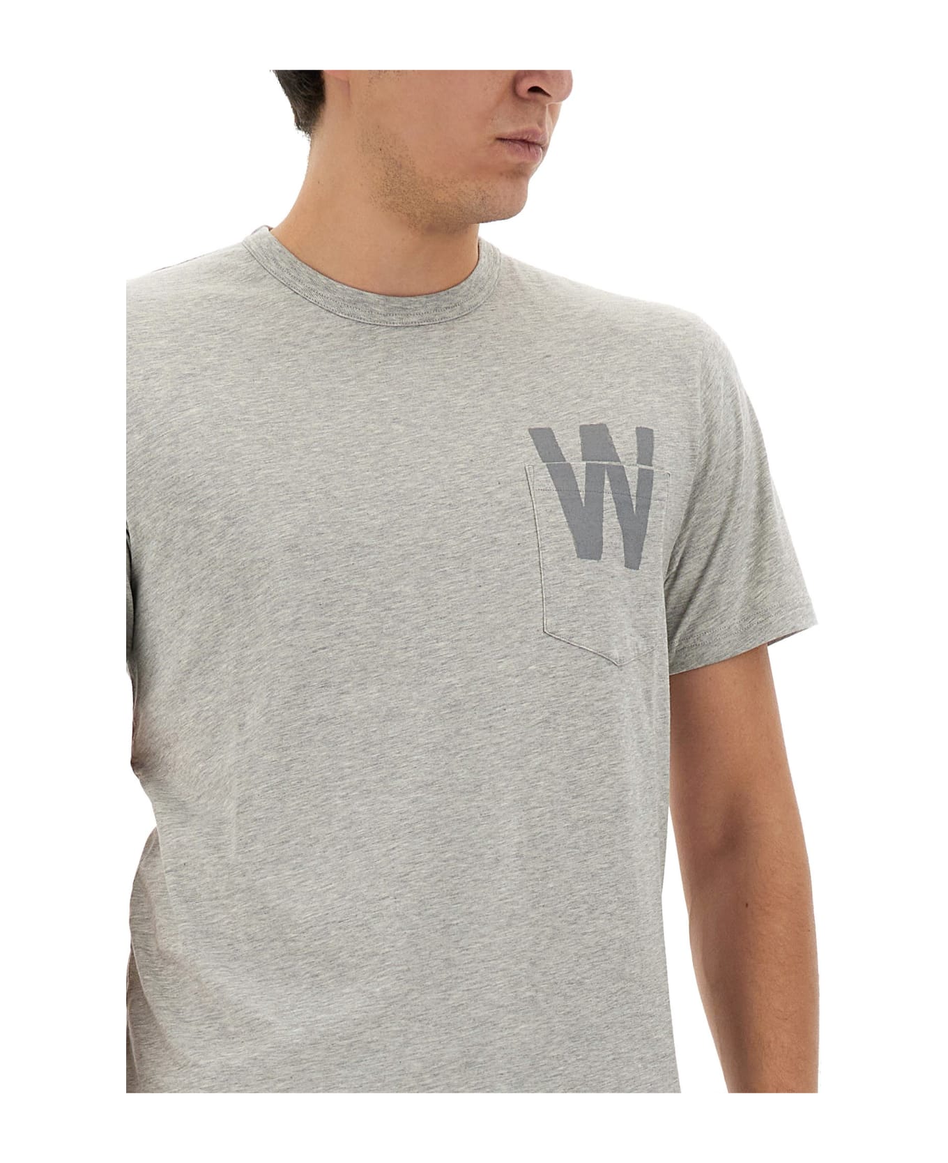 Woolrich T-shirt With Logo - GRIGIO