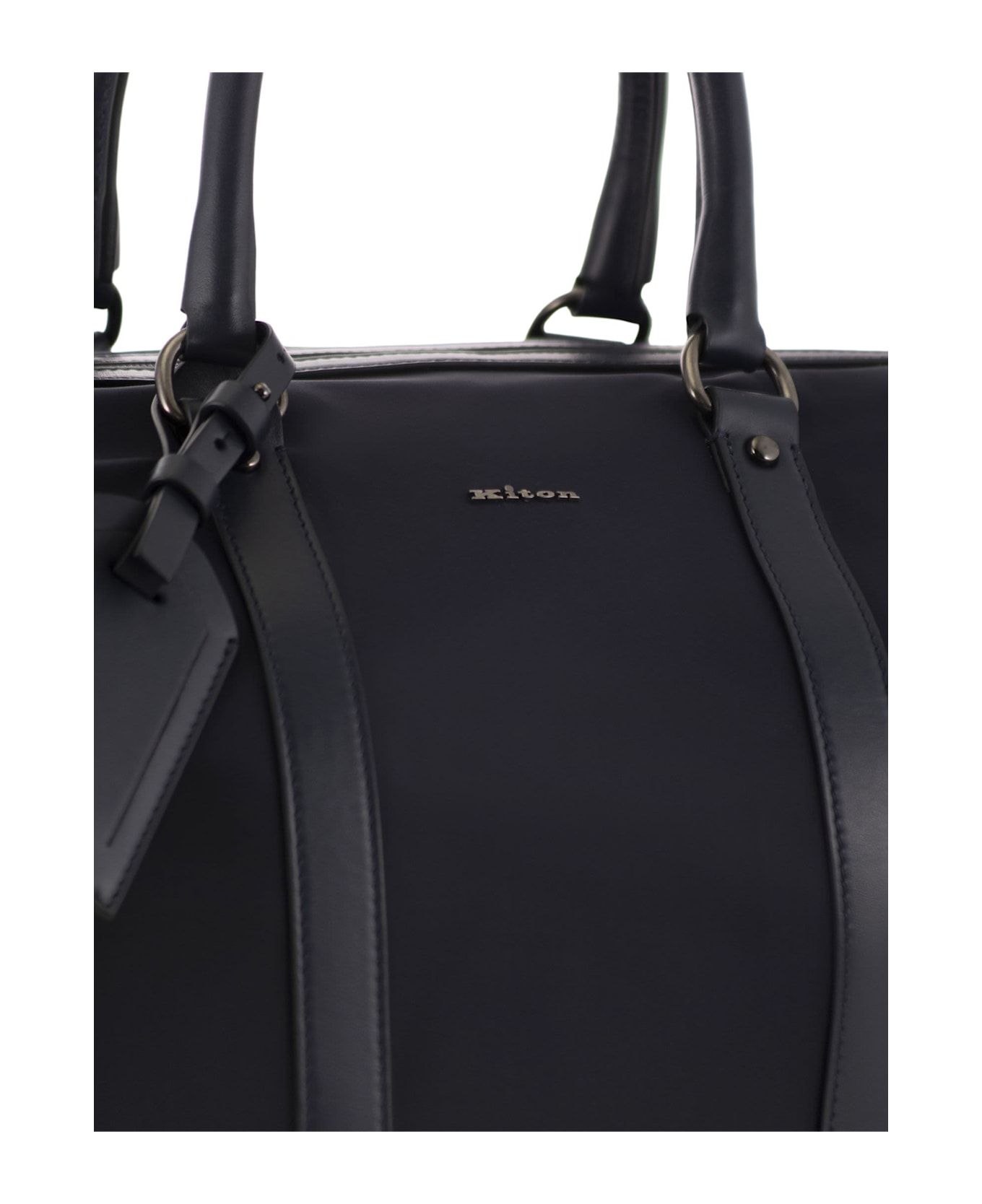Kiton Duffel Bag With Leather Inserts - Blue