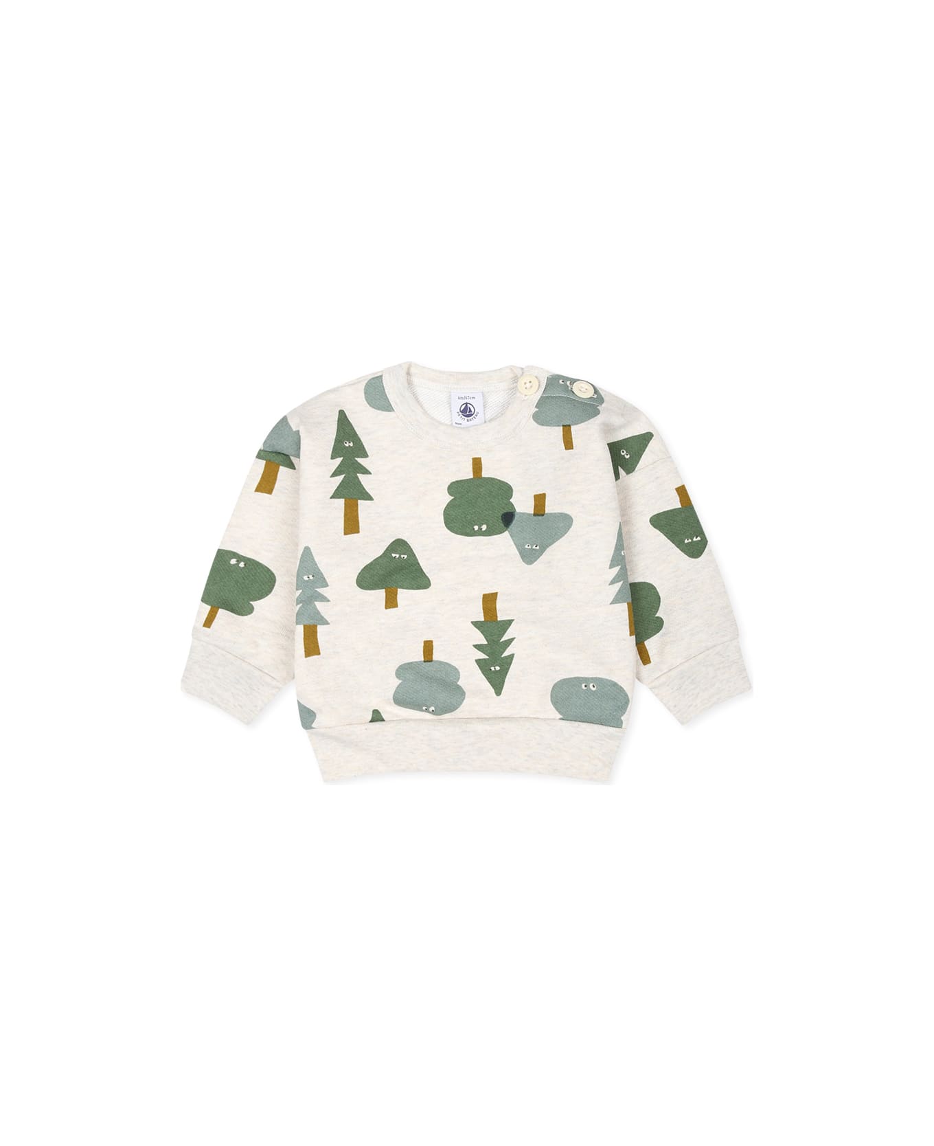 Petit Bateau Grey Sweatshirt For Babykids With Tree Print - Grey