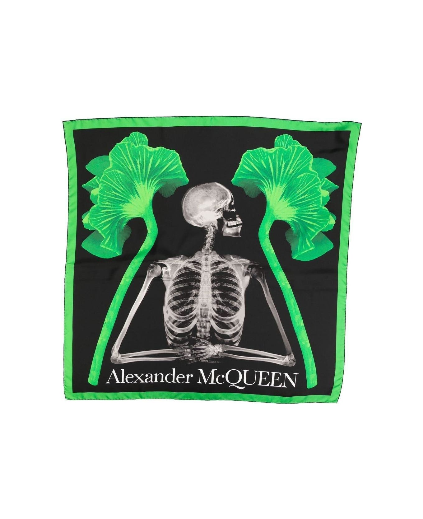 Alexander McQueen Graphic-printed Skeleton Scarf - Nero