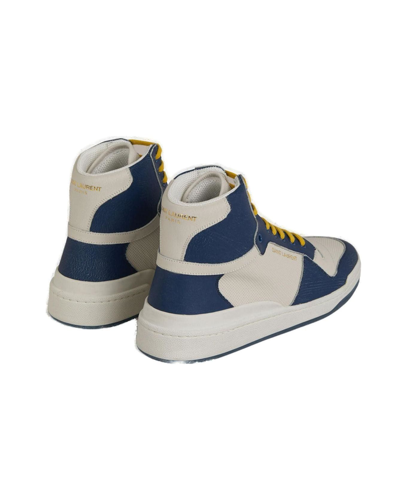 Saint Laurent Sl/24 Mid Top Sneakers - Bianco blu