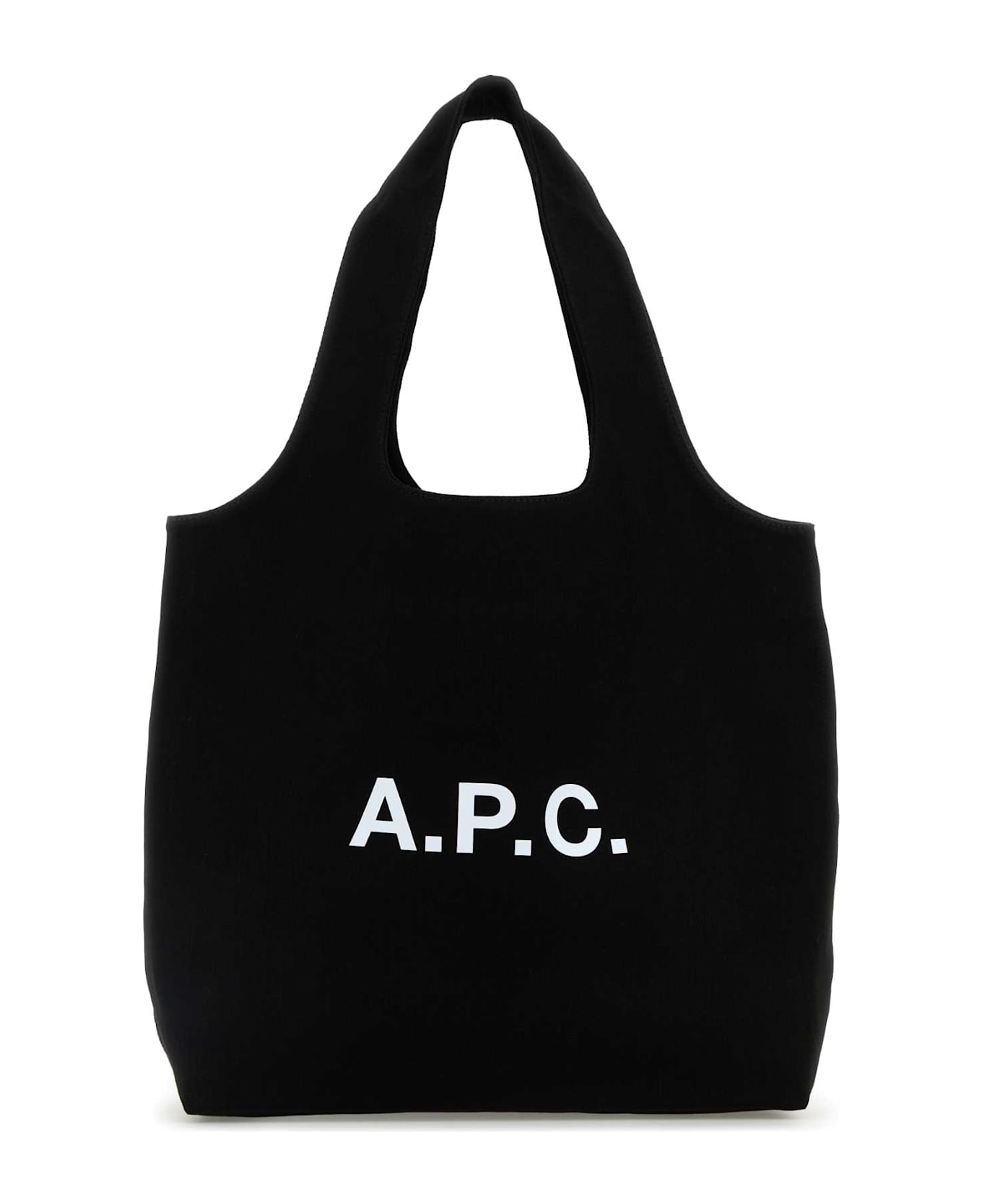 A.P.C. Black Canvas Ninon Shopping Bag - Black