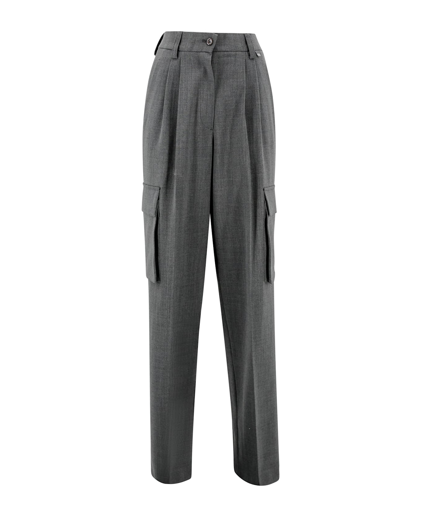 Herno Soft Wool Cargo Trousers - Grey