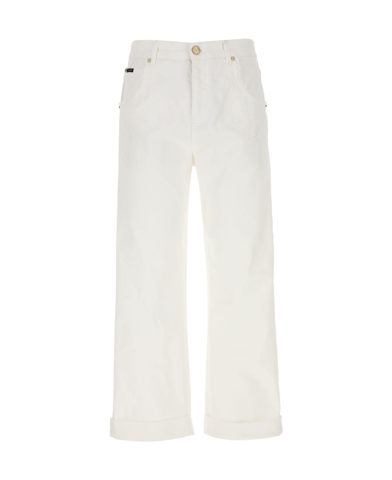 Etro White Stretch Denim Jeans - Bianco