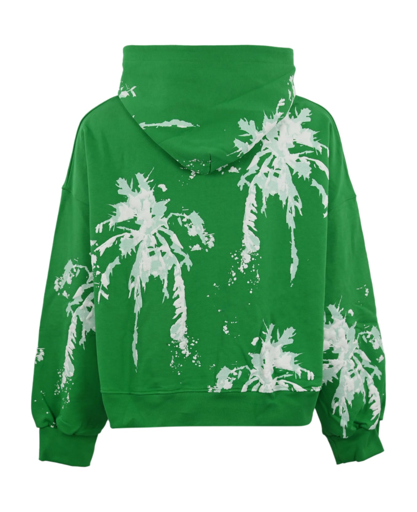 Barrow Cotton Sweatshirt With 3d Palms Print - Fern green