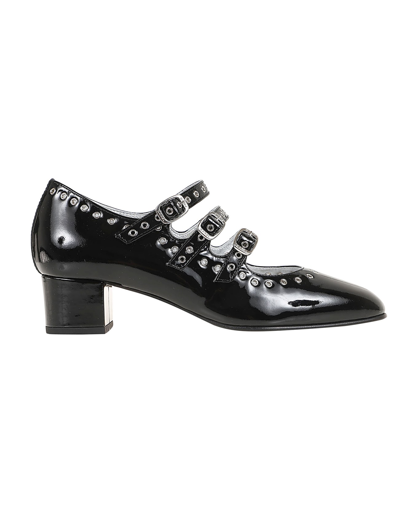 Carel Black Patent Eyelet Leather Mary Jane - BLACK
