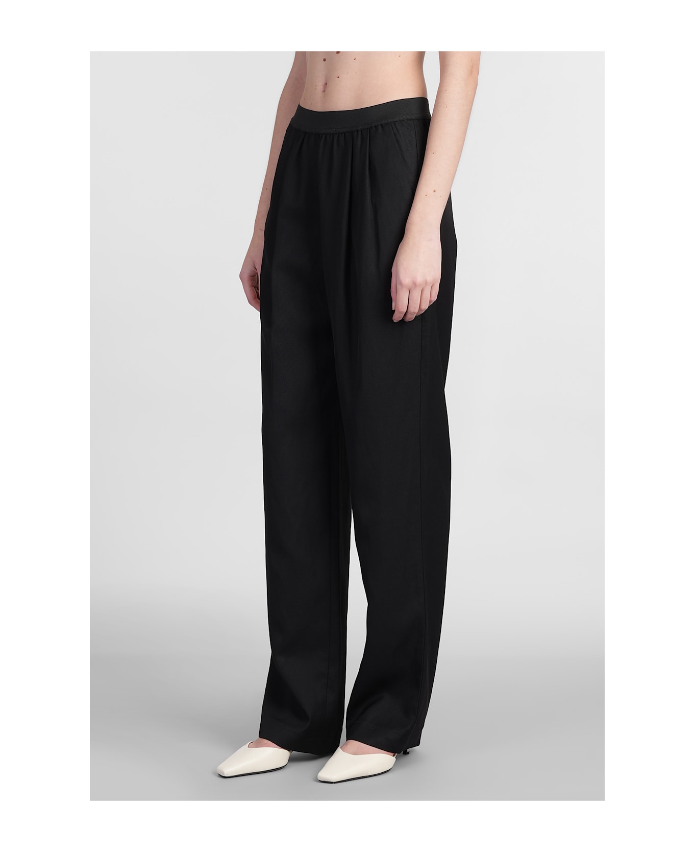 Loulou Studio Takaroa Pants In Black Viscose - black