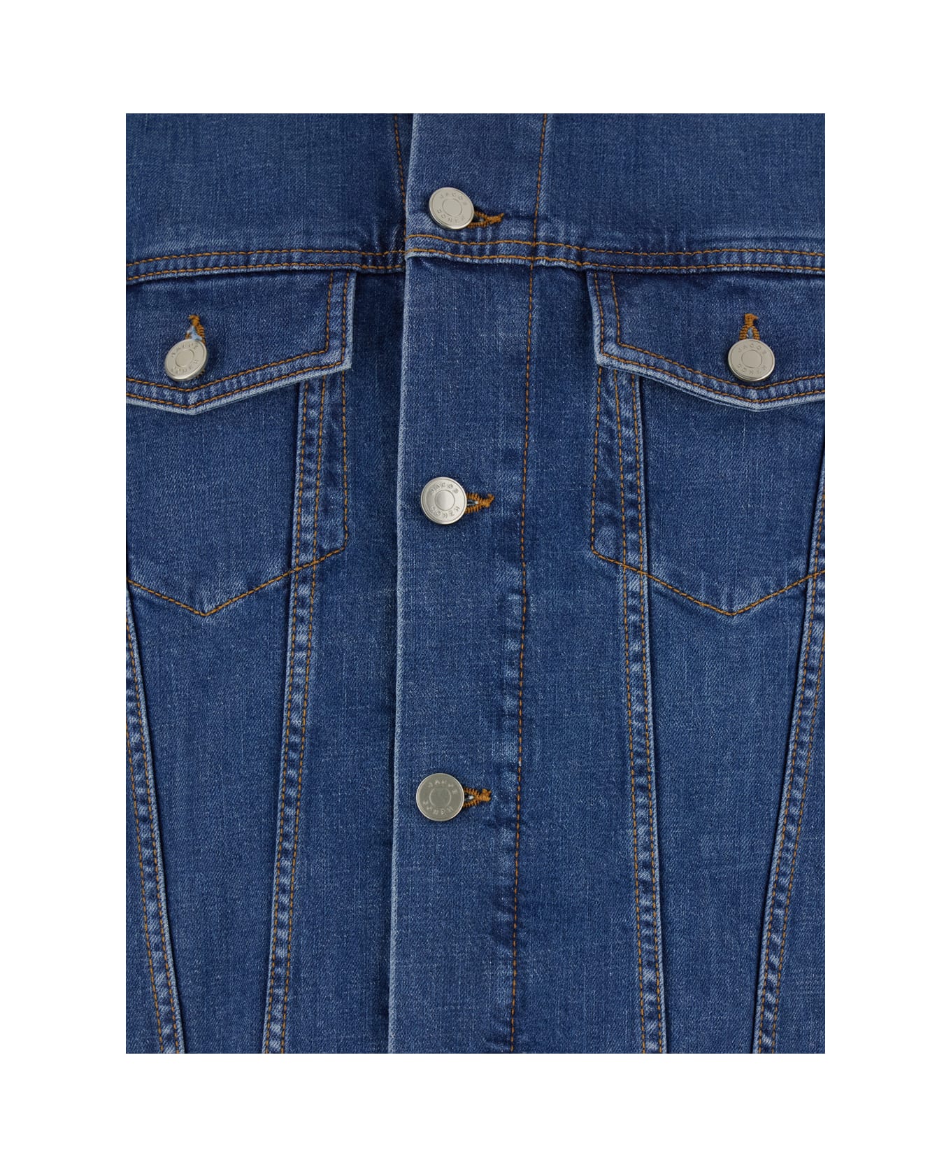Jacob Cohen Blue Jacket With Classic Collar And Logo Patch On The Rear In Denim Man - Blu