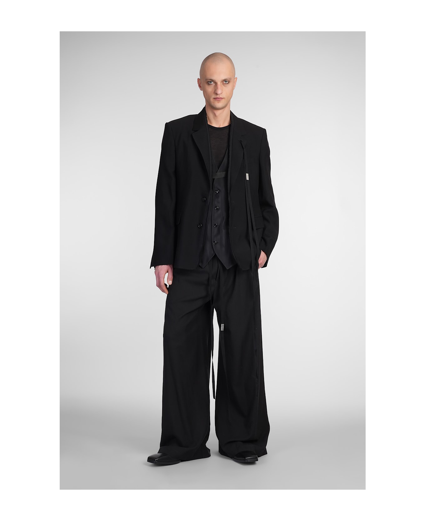 Ann Demeulemeester Cadby Blazer In Black Cotton - BLACK