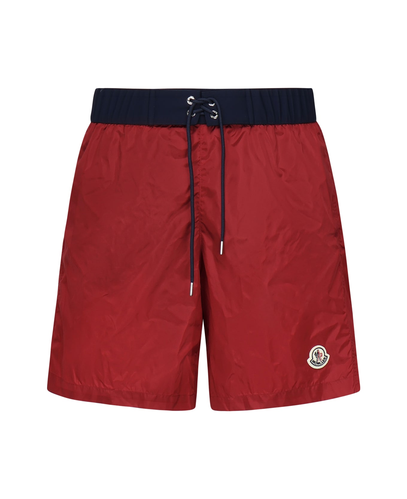 Moncler Swimsuit With Logo Patch - Red