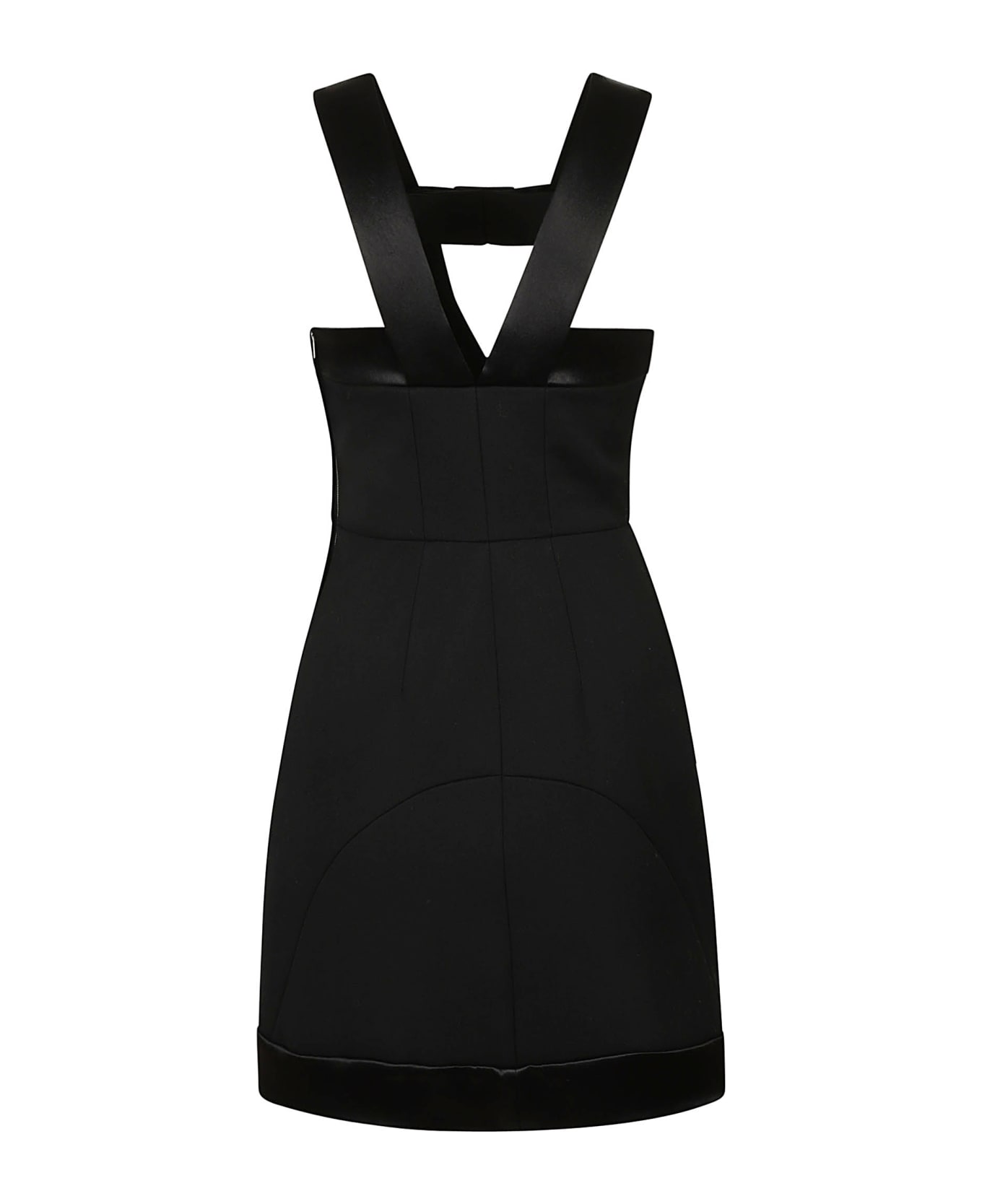 Jil Sander V-neck Sleeveless Short Dress - BLACK