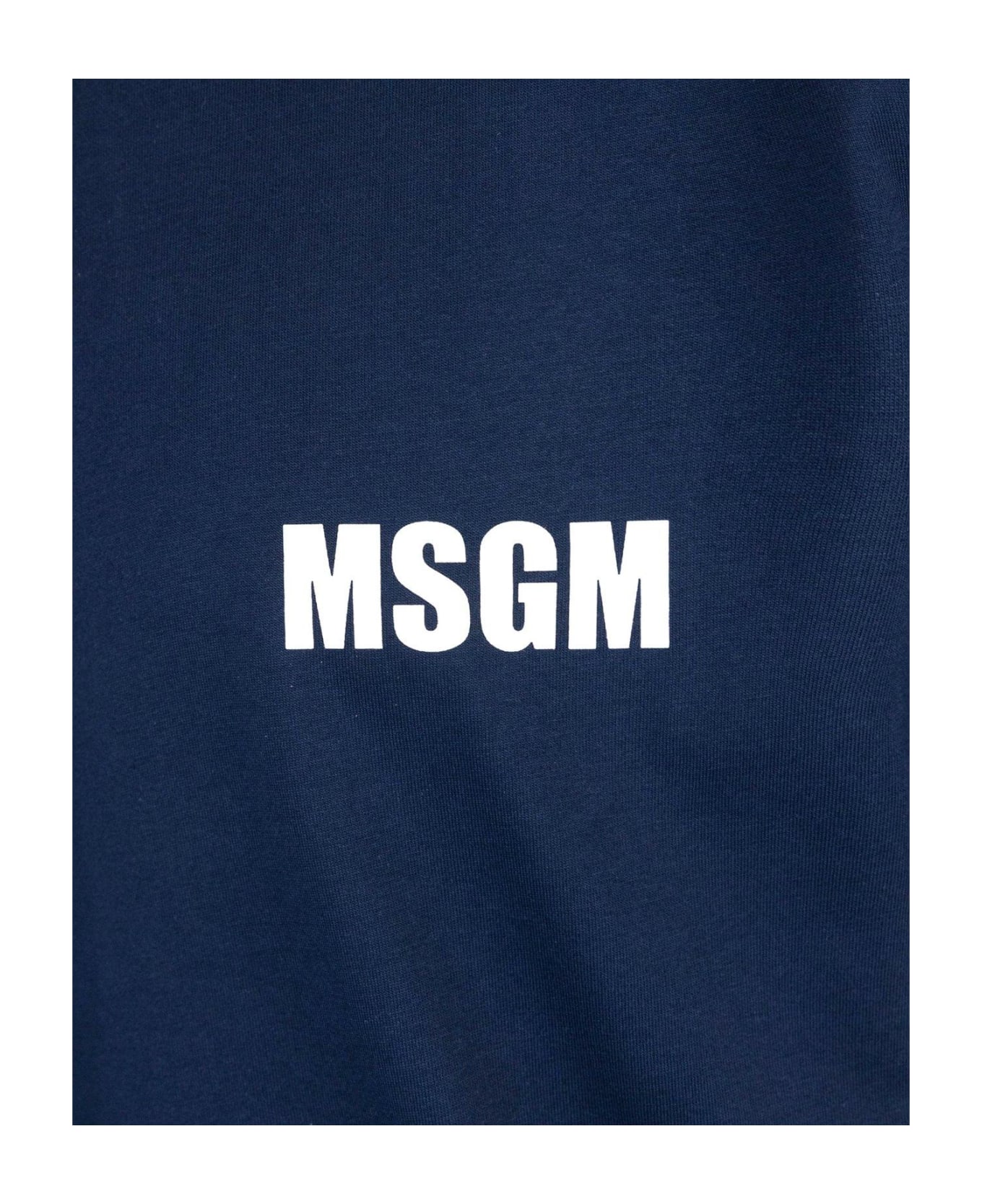 MSGM Logo Printed Crewneck T-shirt - Blue