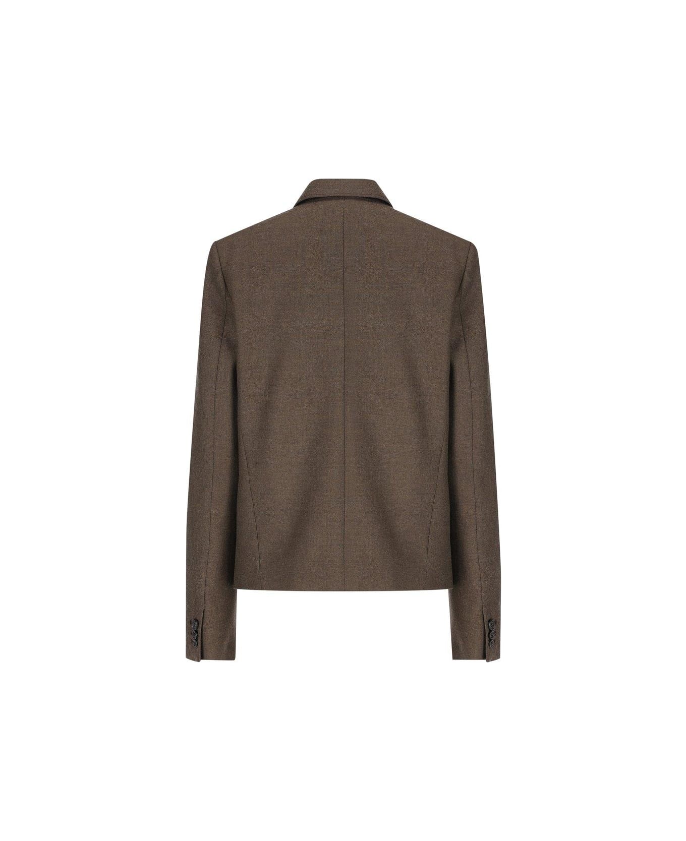 Loewe Mélange Twill Blazer - DARK MOSS MELANGE