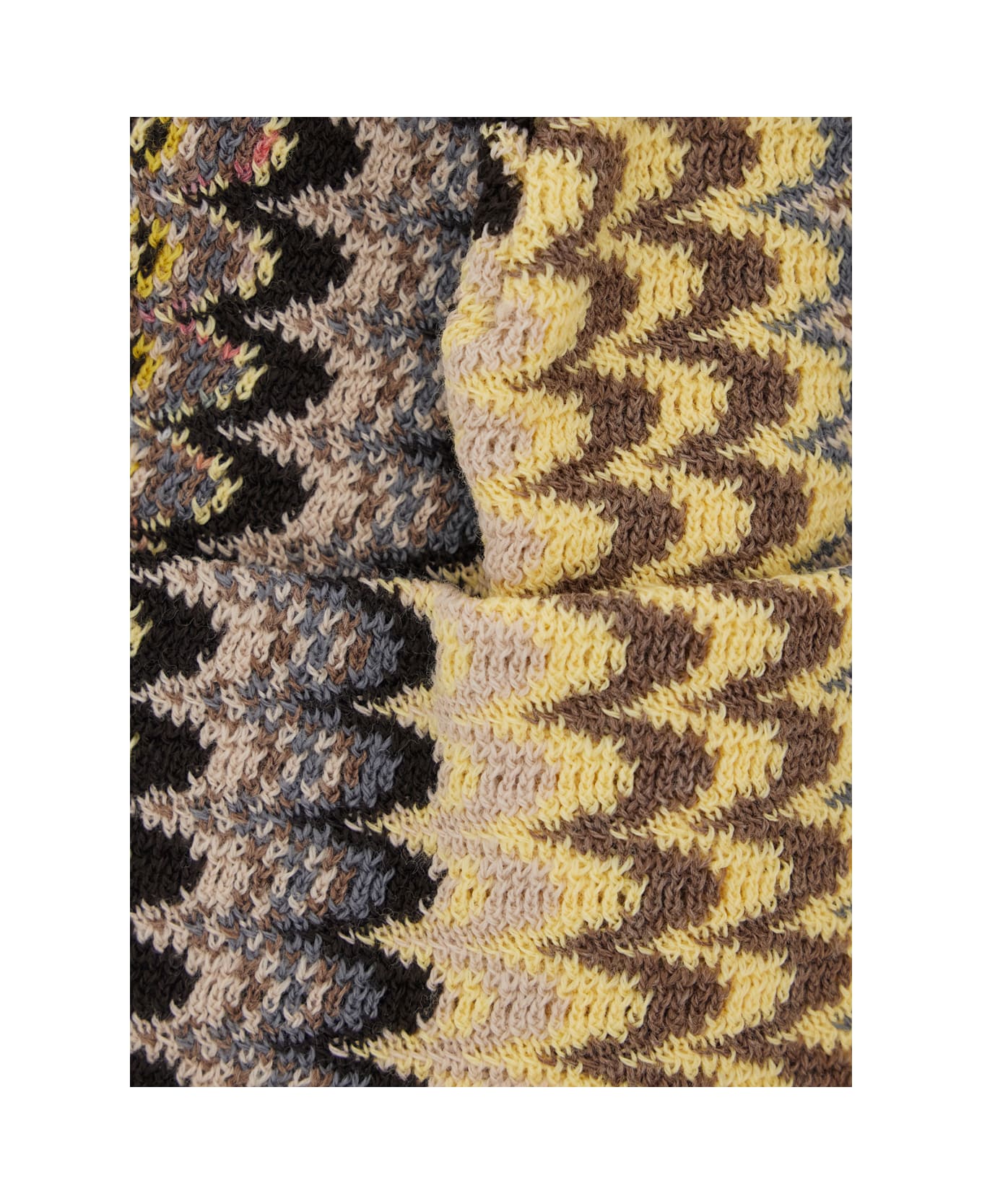 Missoni Multicolor Beanie With Zig Zag Motif In Wool Woman - Multicolor