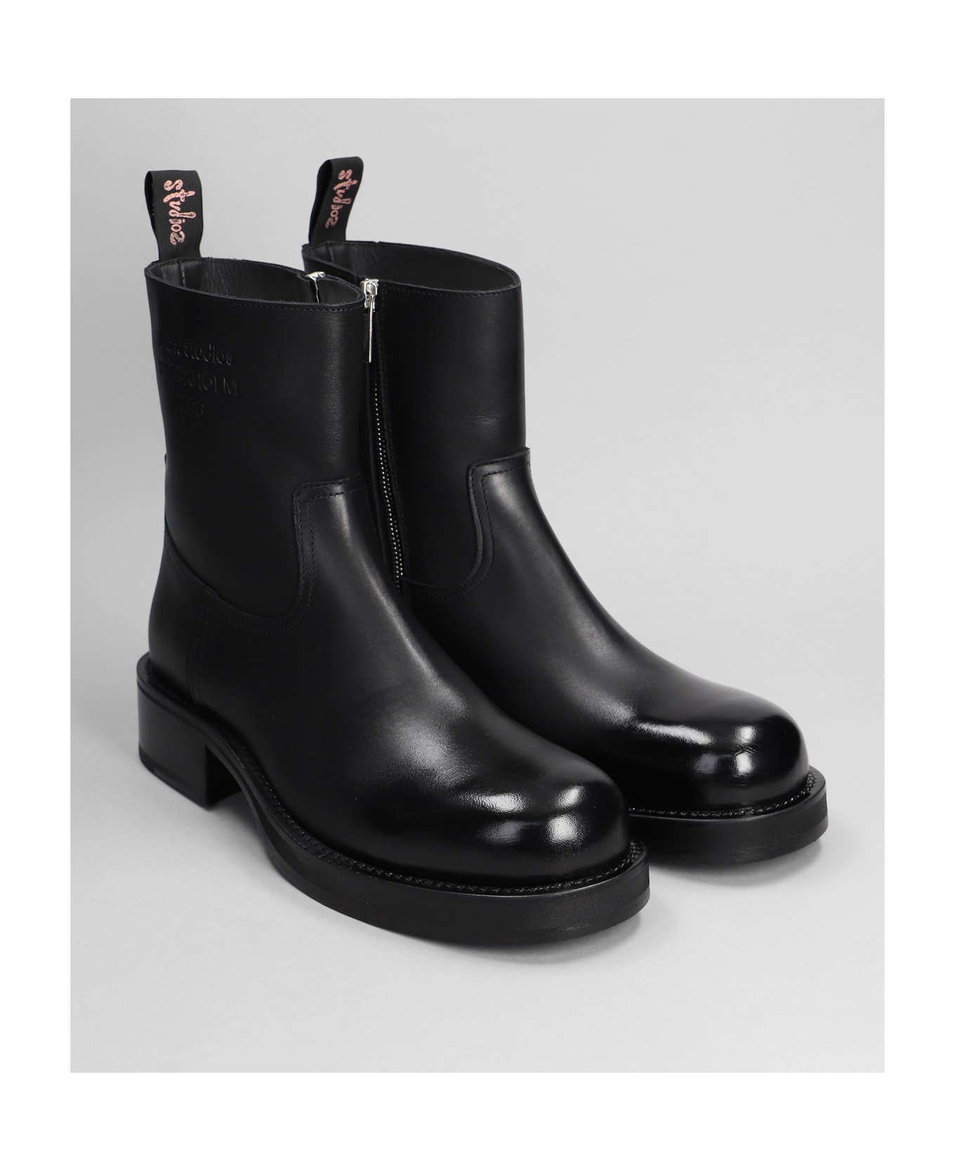 Acne Studios Ankle Boots In Black Leather - black