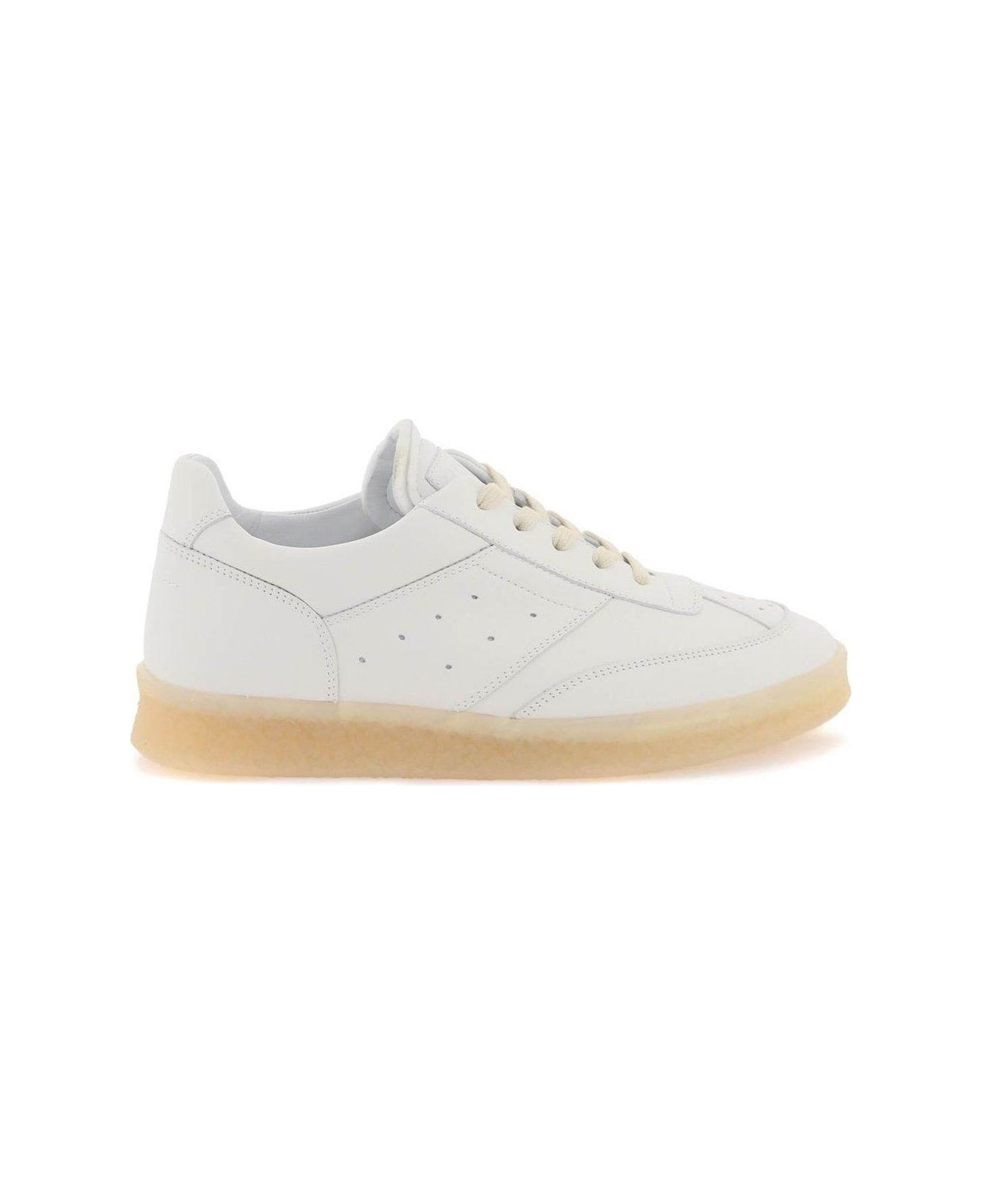 MM6 Maison Margiela Court Lace-up Sneakers - White