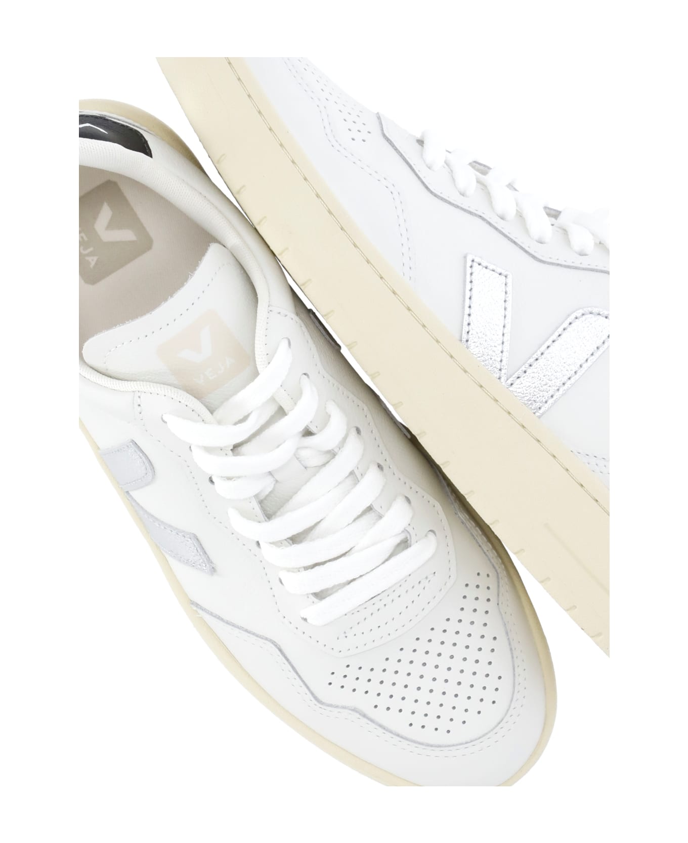 Veja V-90 Sneakers - White Silver Black
