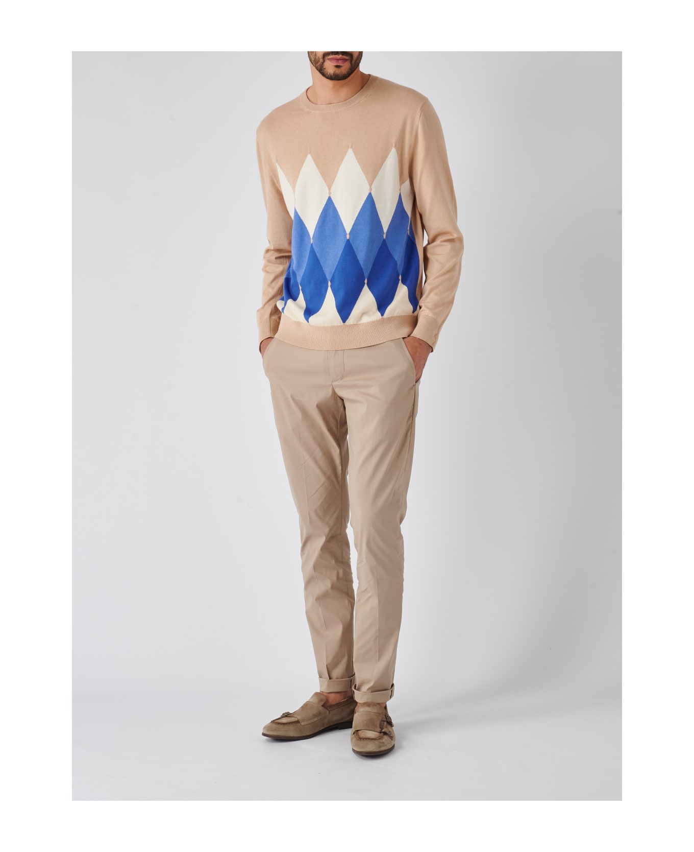 Ballantyne R Neck Pullover Sweater - BEIGE