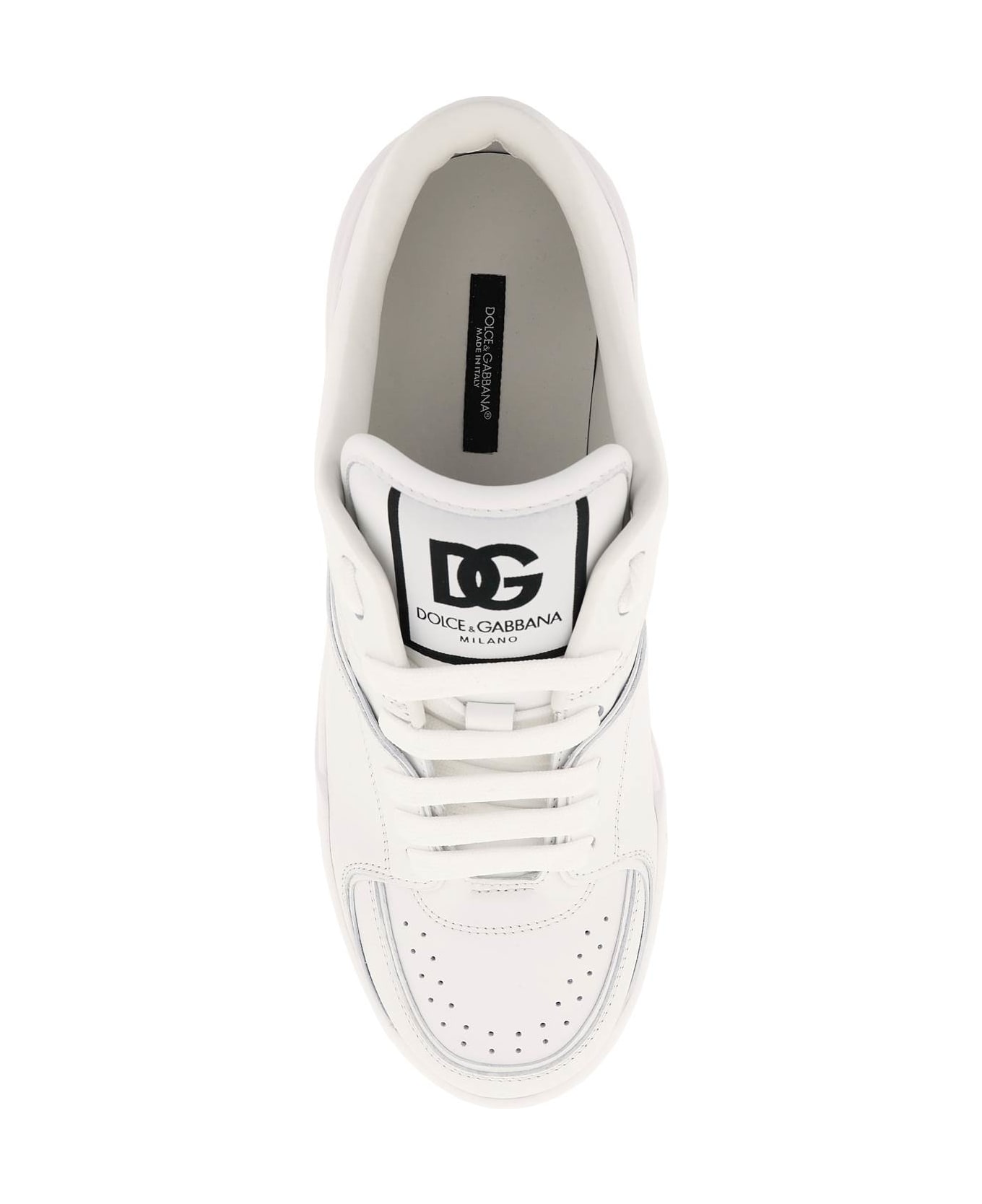 Dolce & Gabbana New Roma Leather Sneakers - Bianco