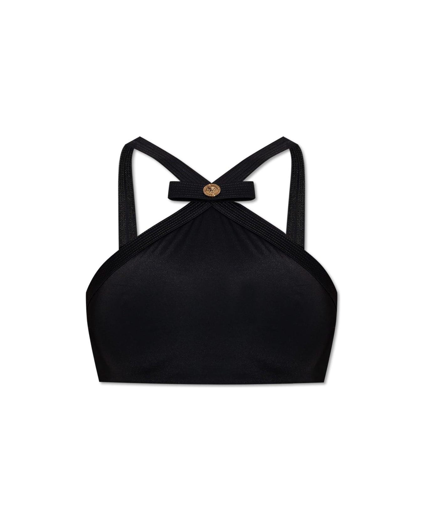 Versace Medusa-plaque Swimsuit Top - Black