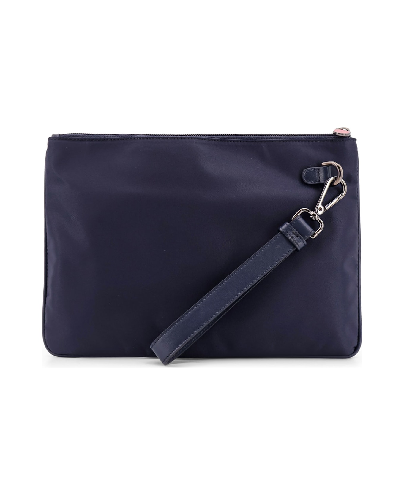 Kiton Nylon Clutch With Metal Logo - Blue