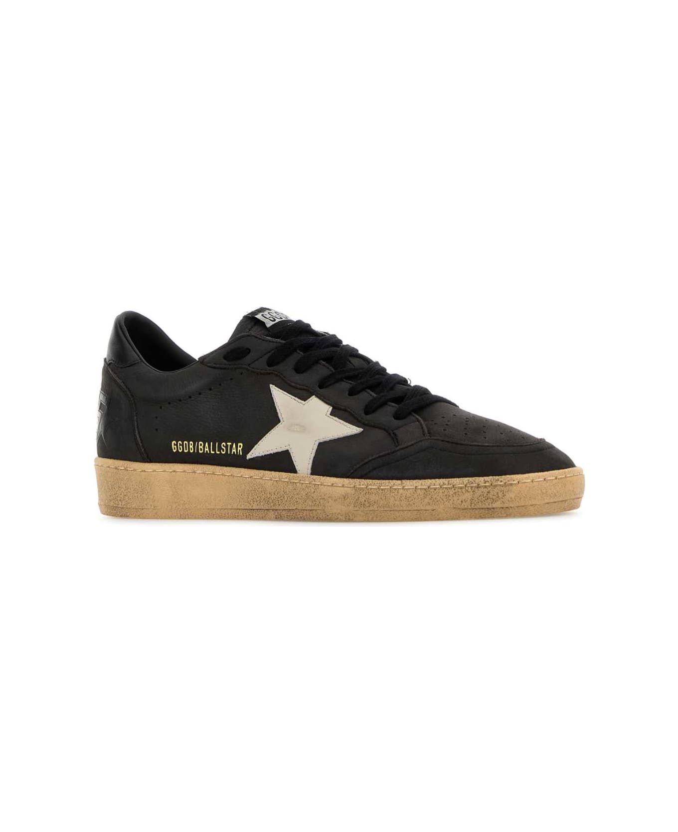 Golden Goose Black Leather Ball Star Sneakers - DARKGRAYSAND