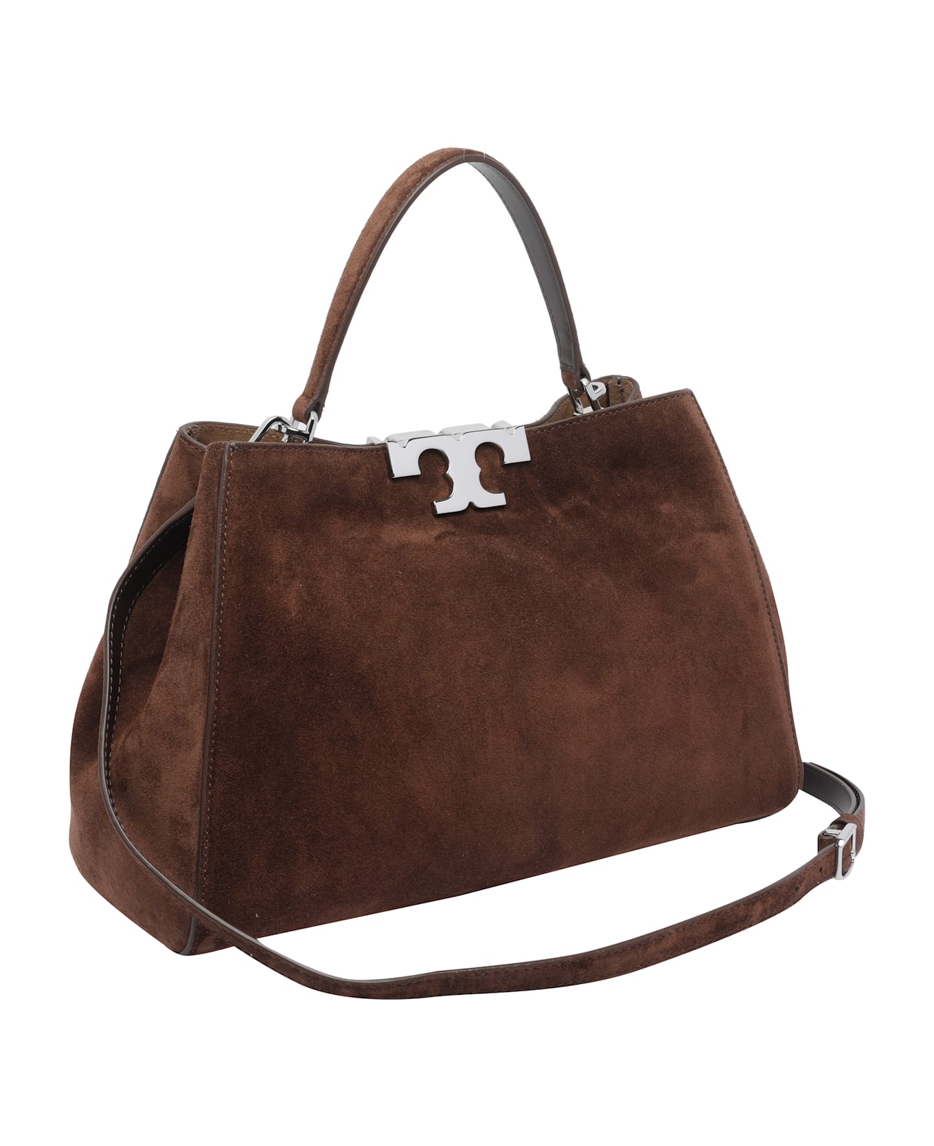 Tory Burch Eleanor Suede Satchel Bag - BROWN