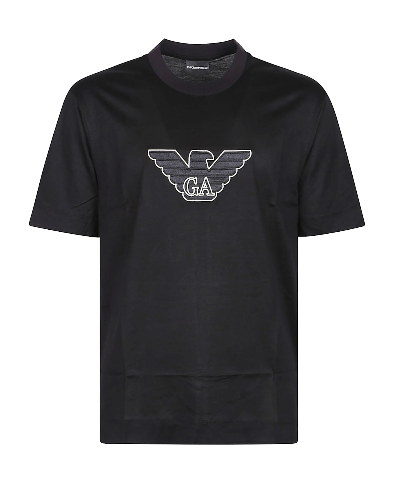 Emporio Armani Embroidered Logo T-shirt - Black
