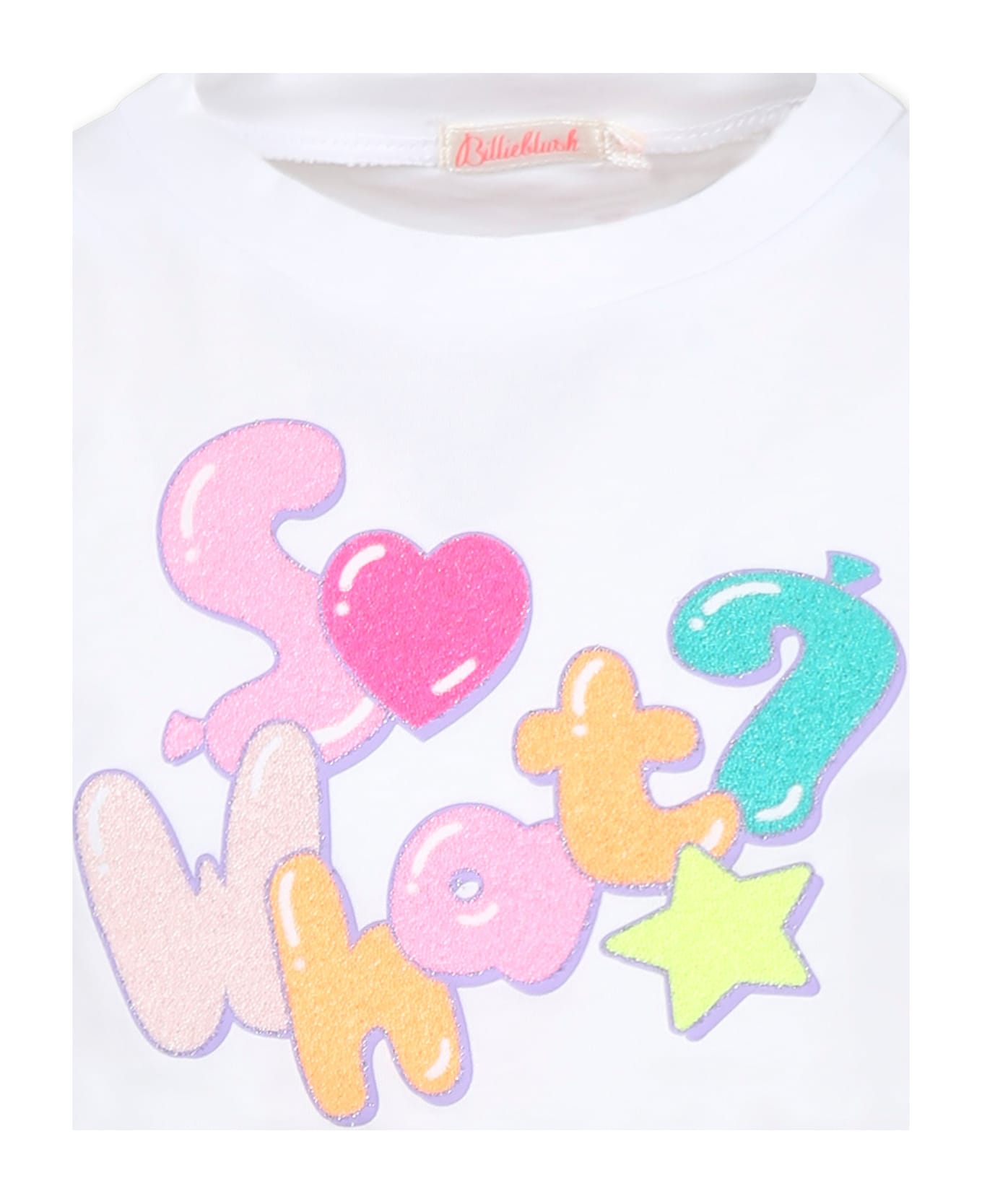 Billieblush White T-shirt For Girl With Writing - White