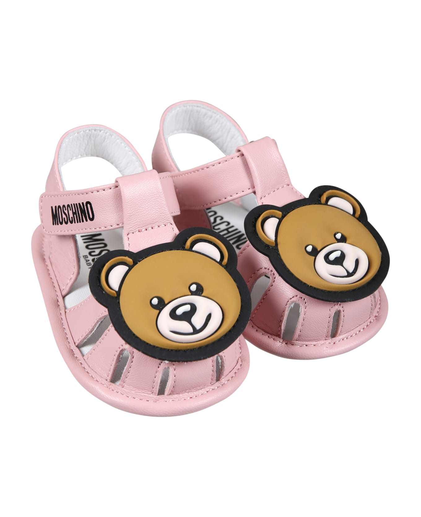 Moschino Pink Sandals For Baby Girl With Teddy Bear - Pink