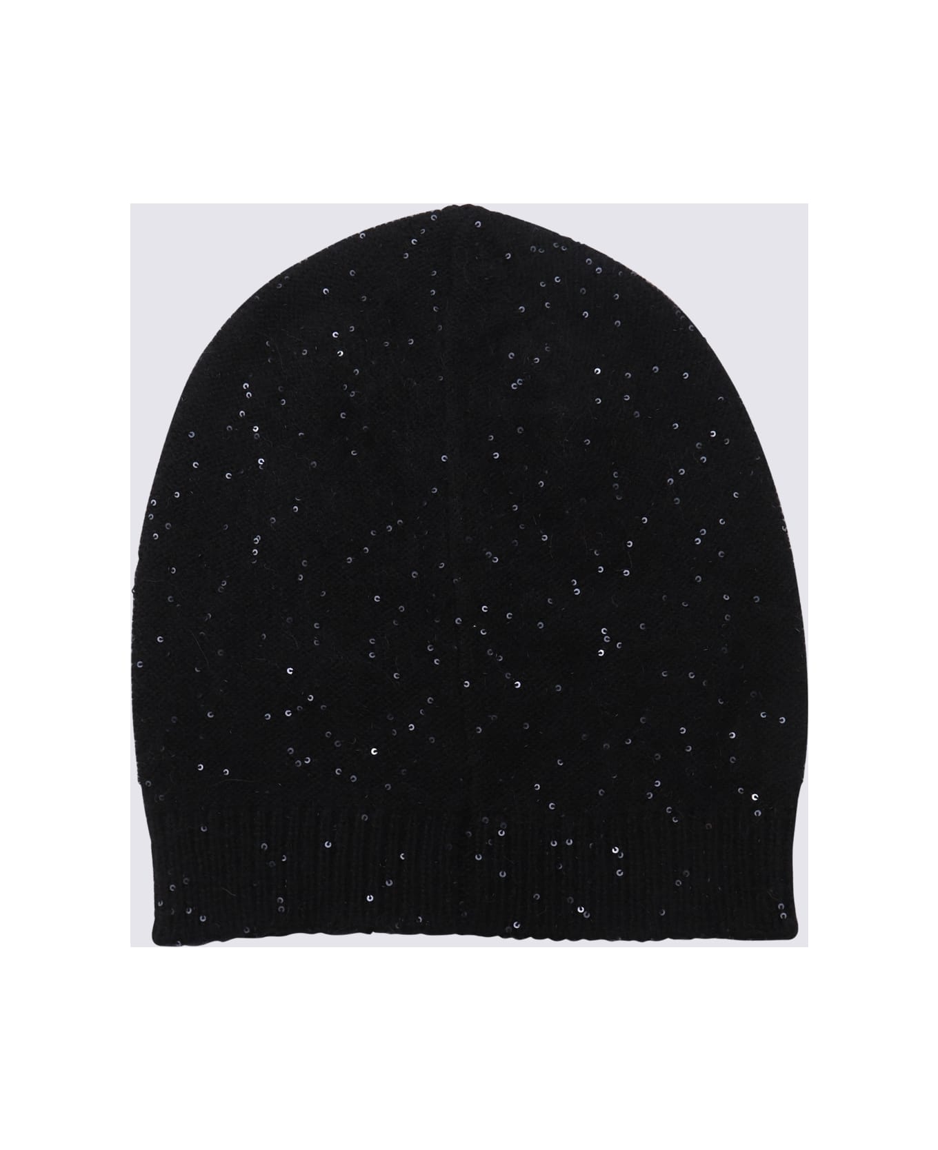 Fabiana Filippi Rib Knit Embellished Beanie - Black