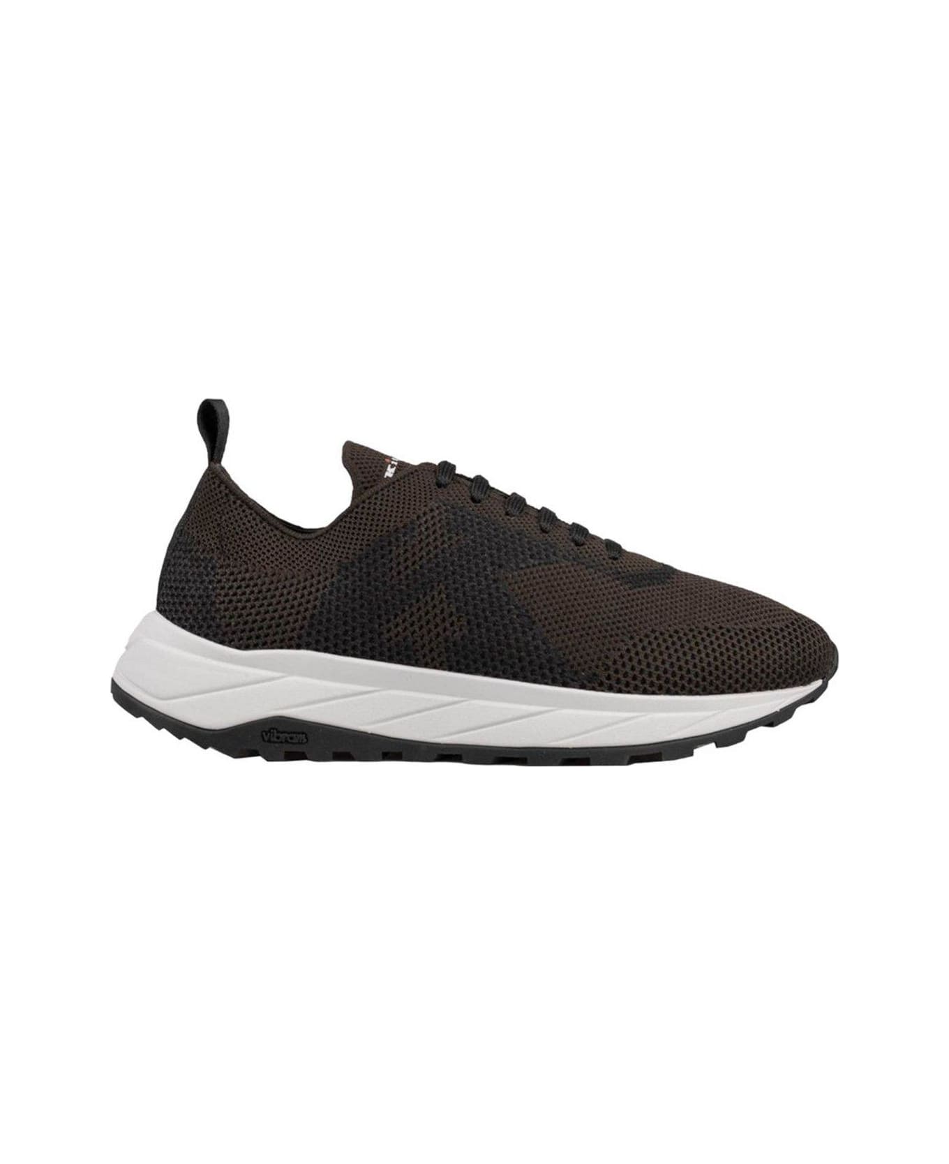 Kiton Knitted Lace-up Sneakers - Brown