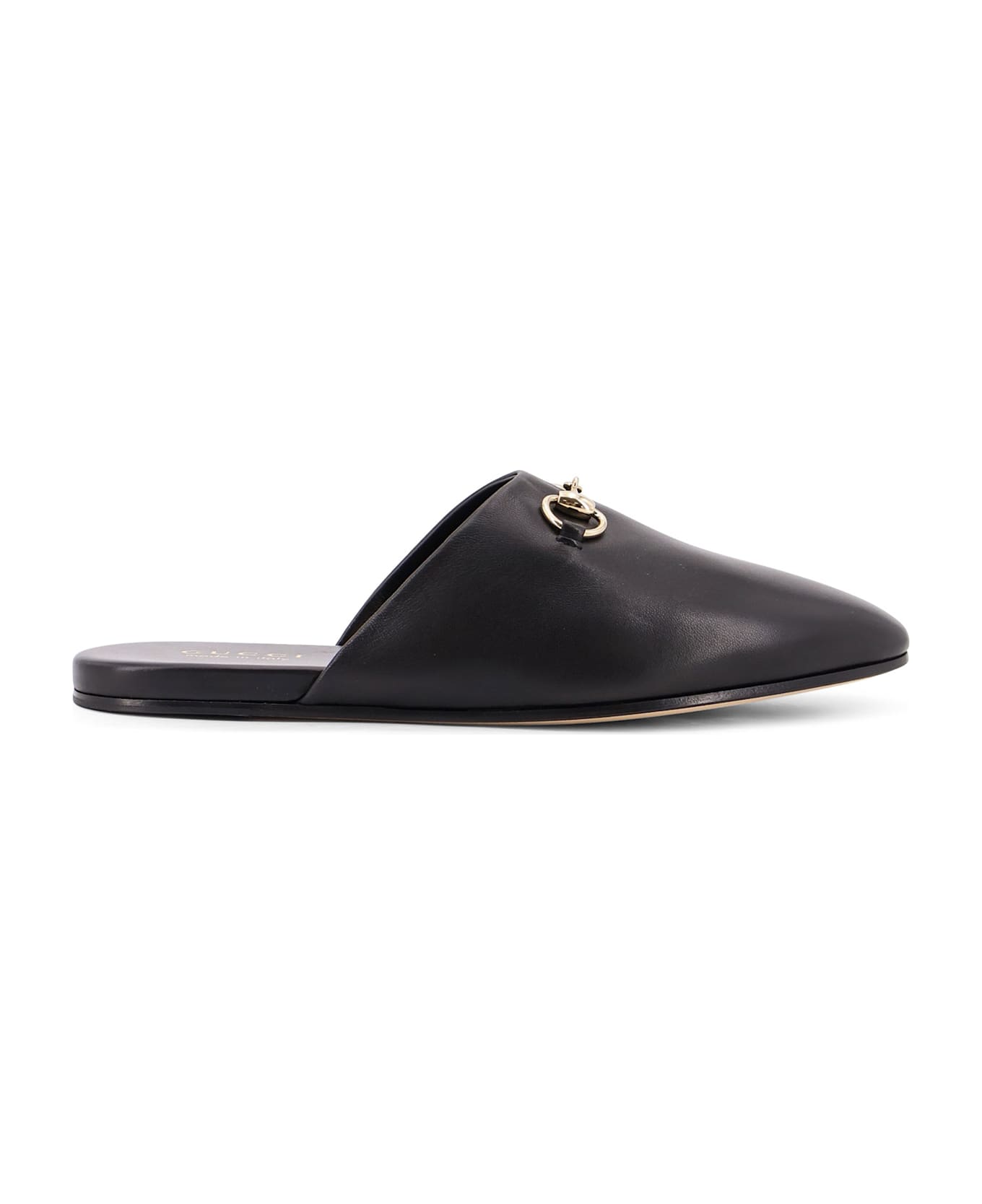 Gucci Leather Sabot With Horsebit - Black