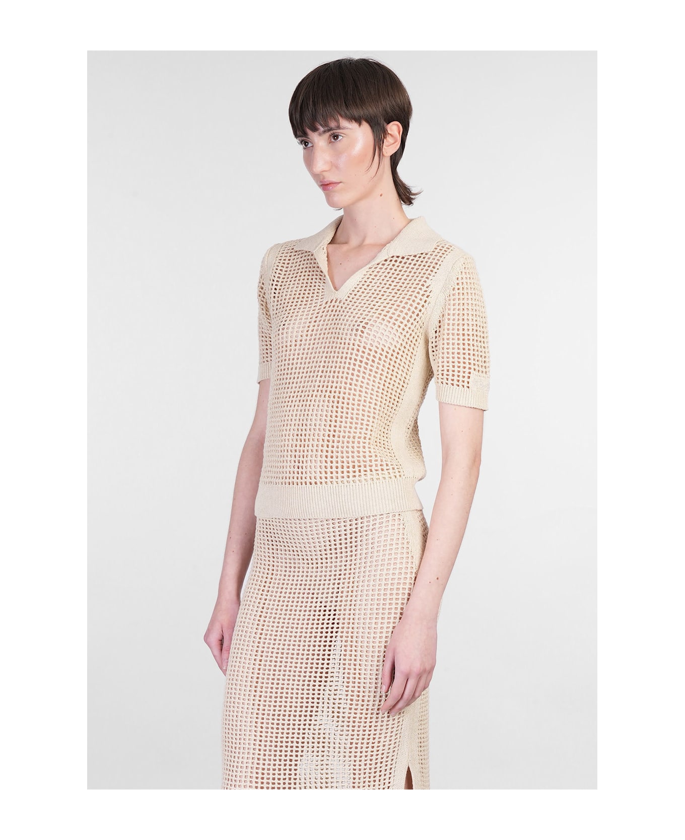 MC2 Saint Barth Flora Polo In Beige Cotton - beige