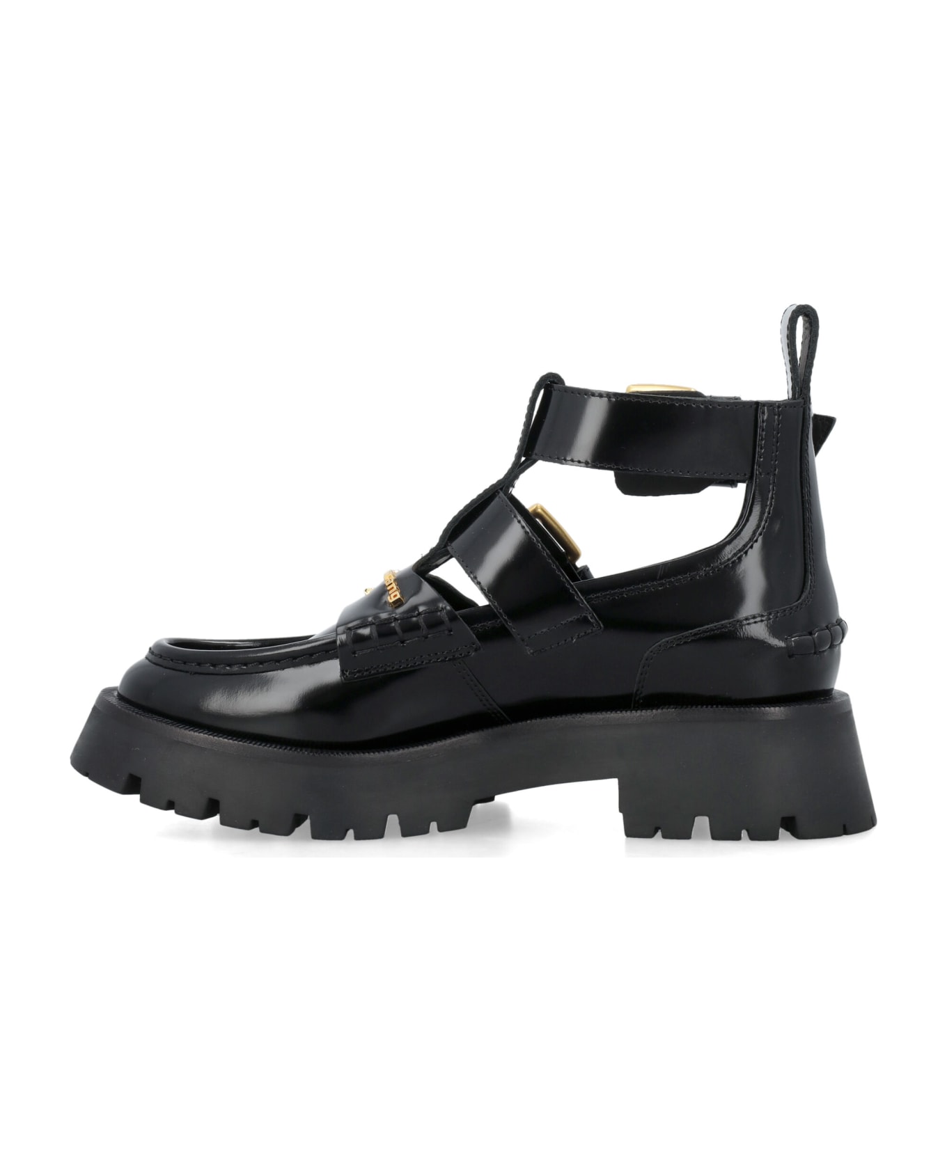 Alexander Wang Carter Box Calf Ankle Strap Boot - BLACK フラットシューズ