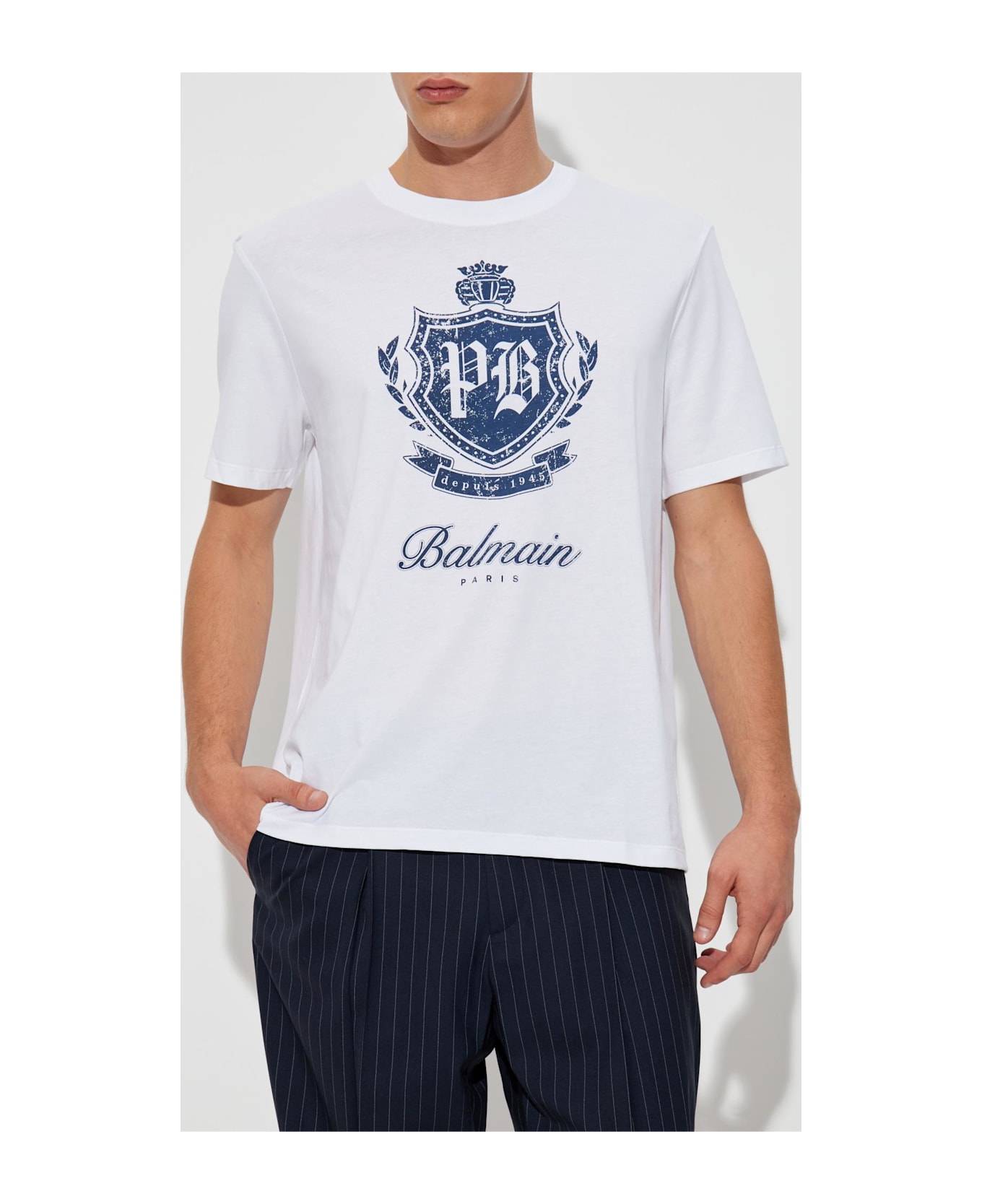 Balmain T-shirt With Printed Logo - WHITE