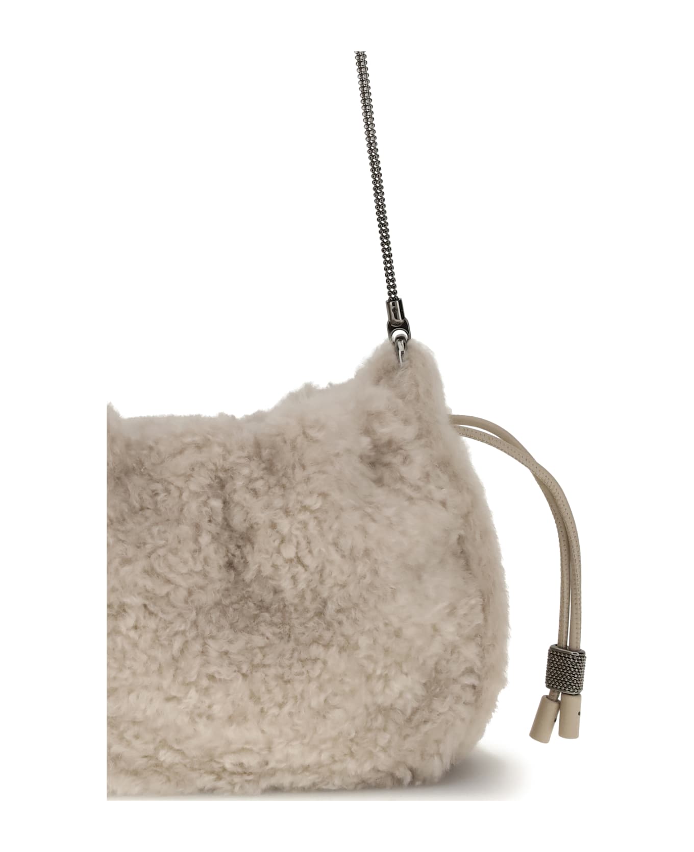 Brunello Cucinelli Mellow Mini Shearling Shoulder Bag