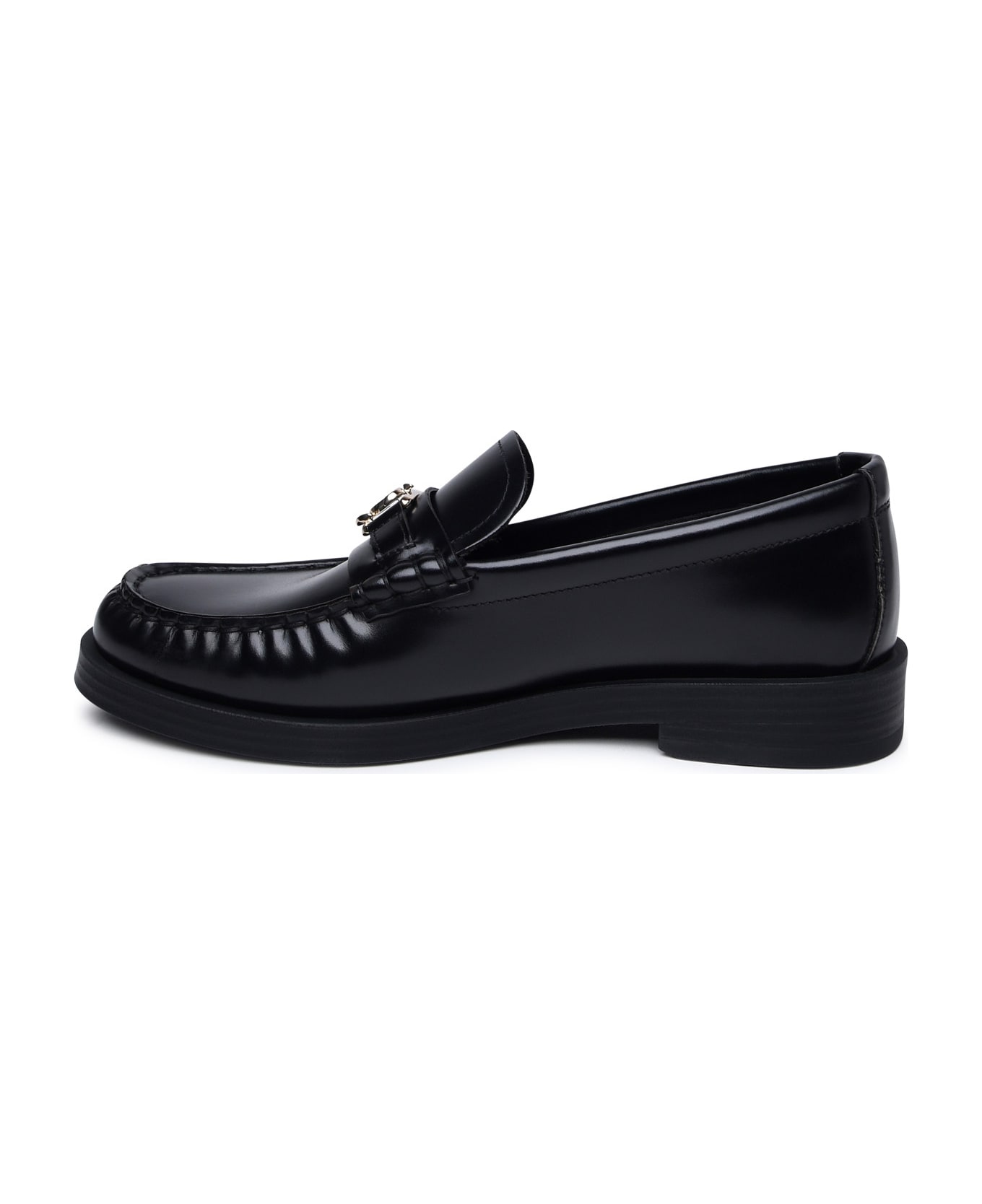 Jimmy Choo Black Leather Loafers - Black