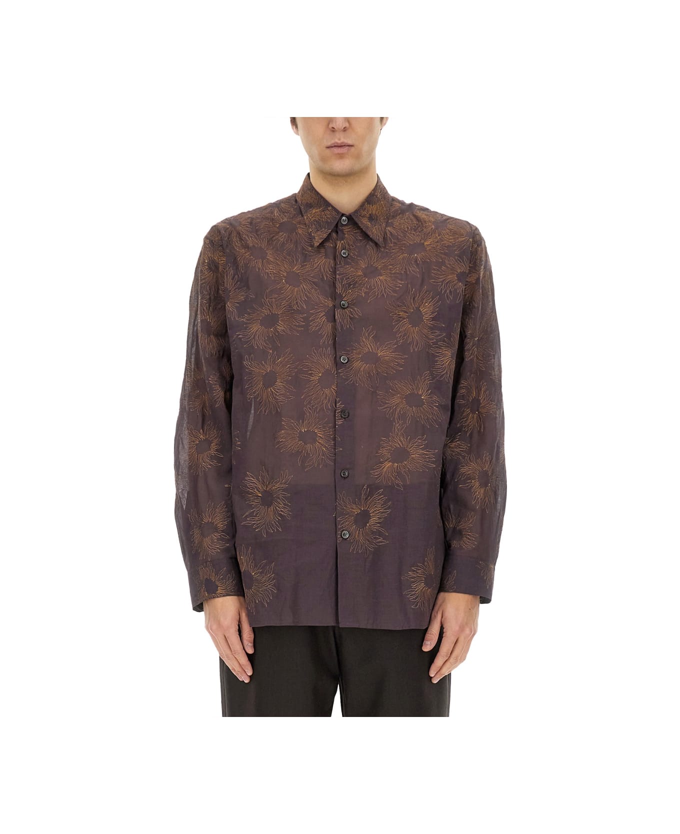 Dries Van Noten Printed Shirt - BORDEAUX