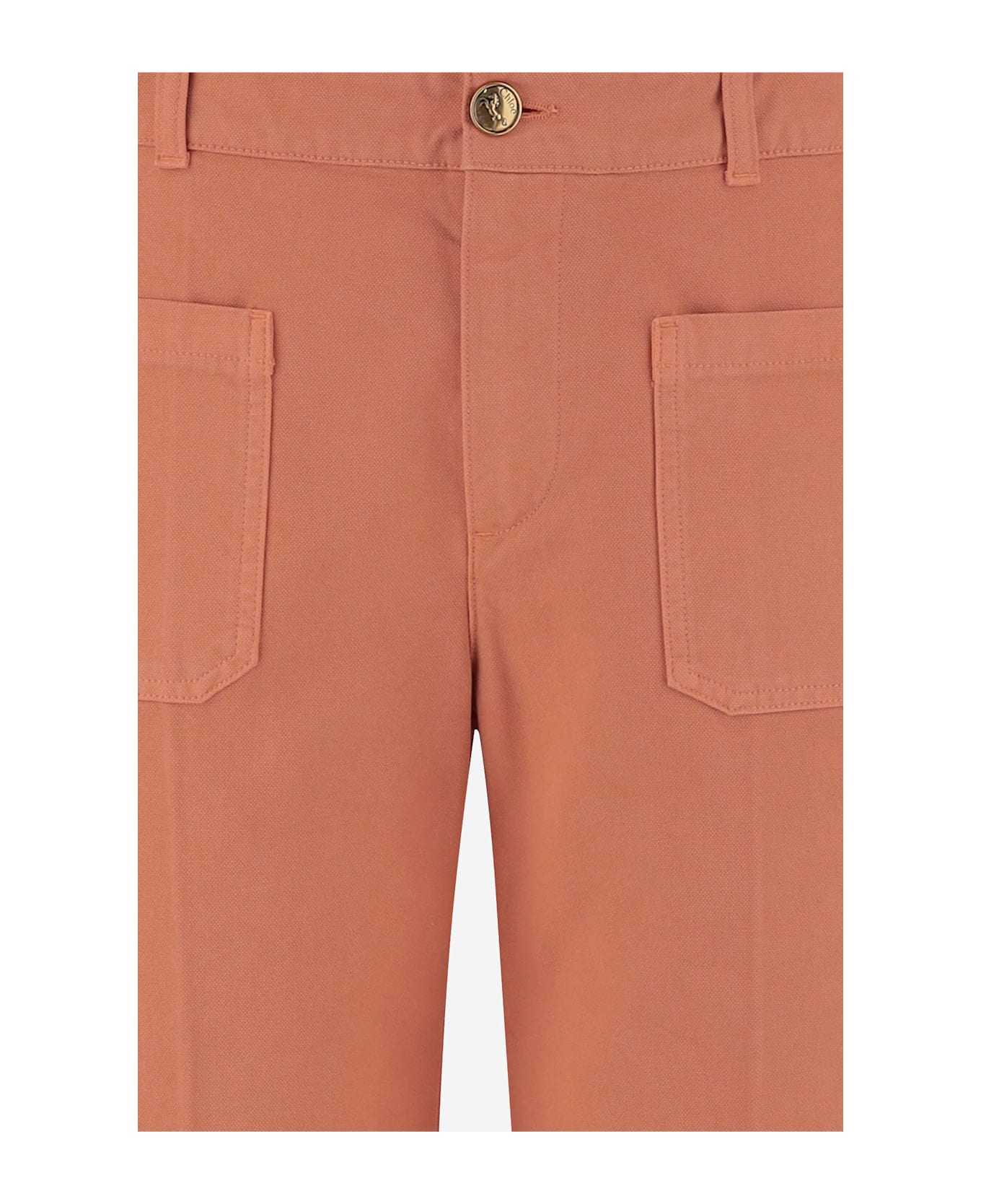 Chloé Cotton Cropped Pants - Orange