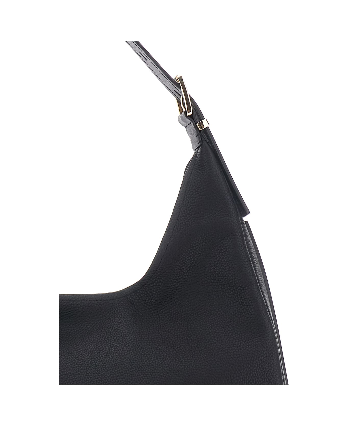 MICHAEL Michael Kors 'nolita Large' Black Shoulder Bag With Logo Lettering On The Front In Leather Woman - Black