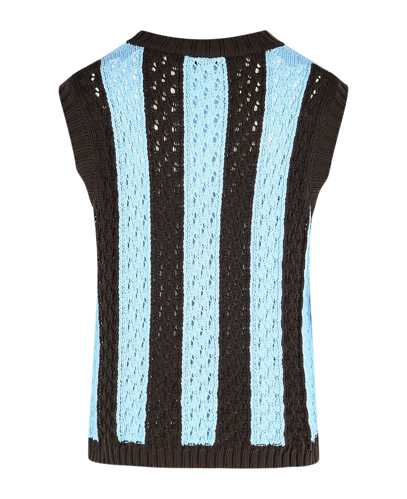 Laneus Light Blue Cotton Vest - Light Blue