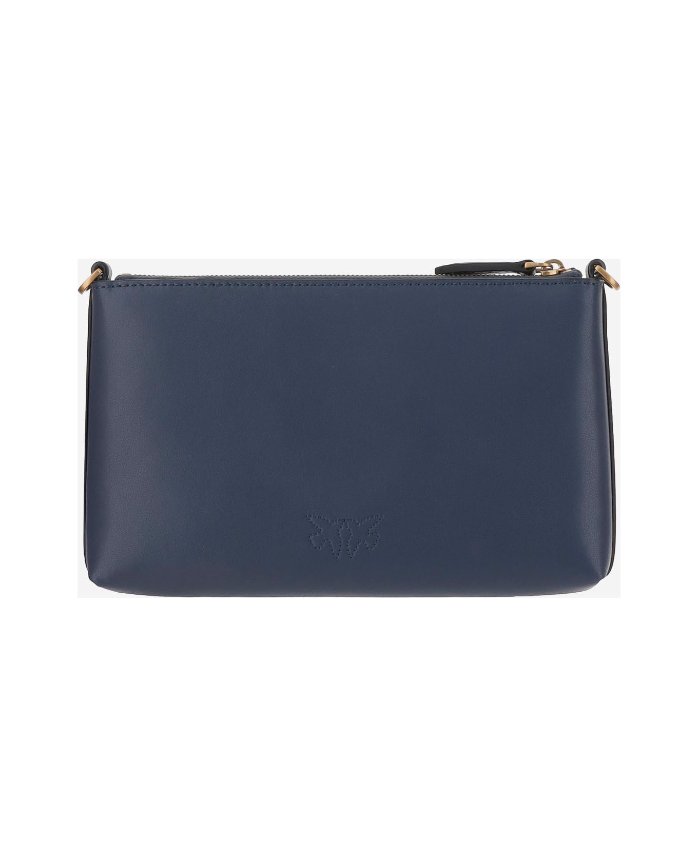 Pinko Leather Clutch Bag With Logo - Blue