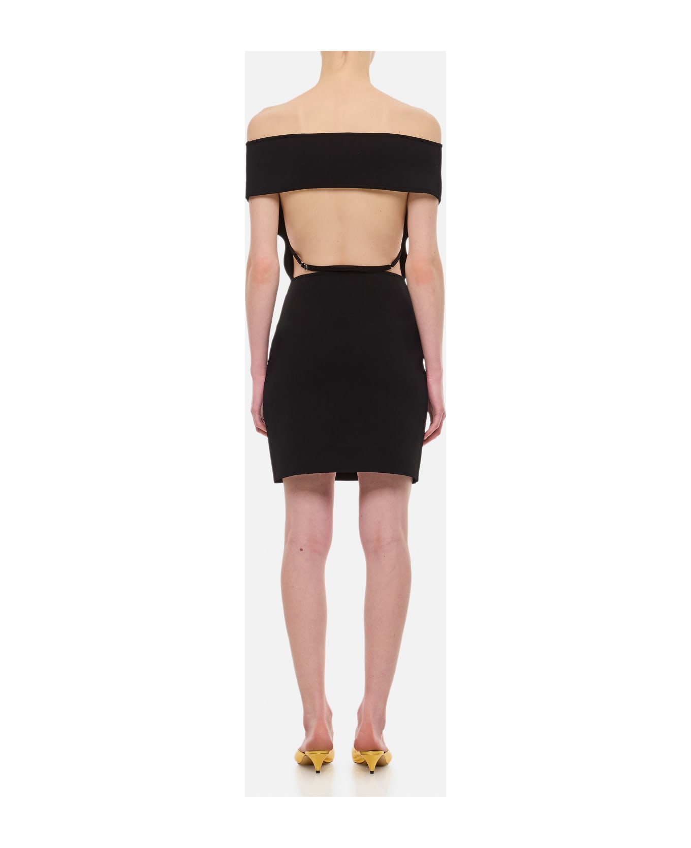 Jacquemus Off-the-shoulder Short Dress - Black ワンピース＆ドレス