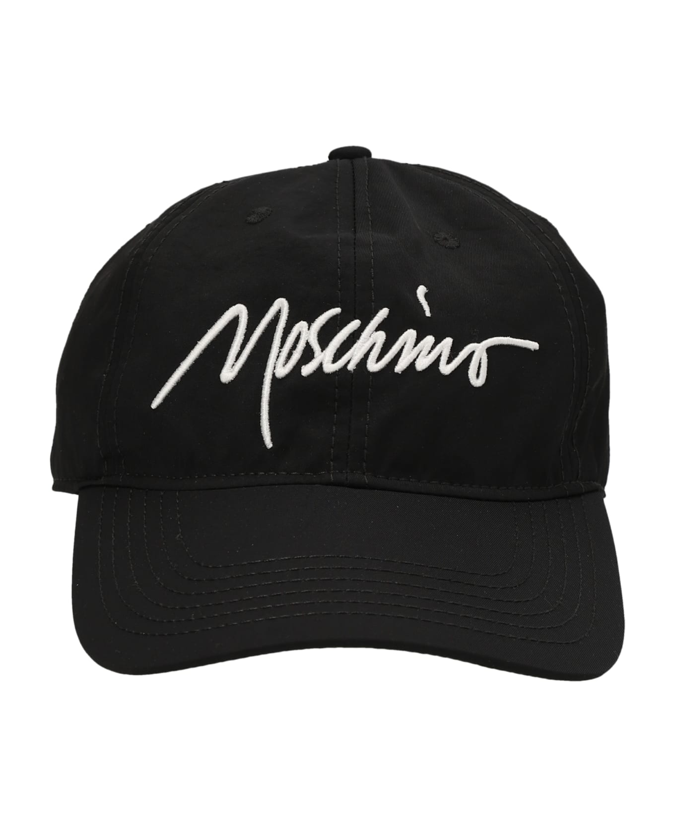 Moschino Logo Embroidery Cap - Black  