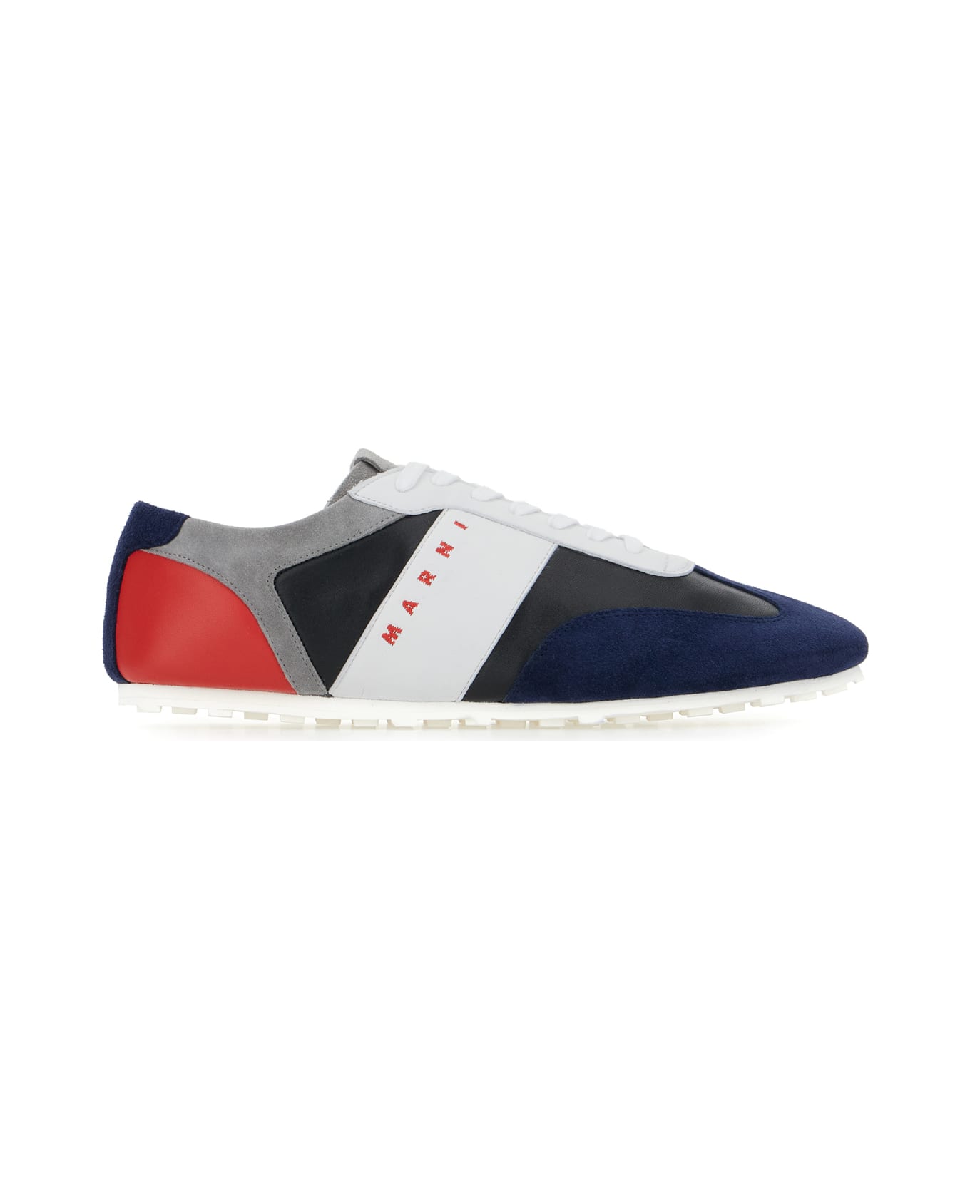 Marni Multicolor Suede And Leather Sneakers - BLUE/BLACK