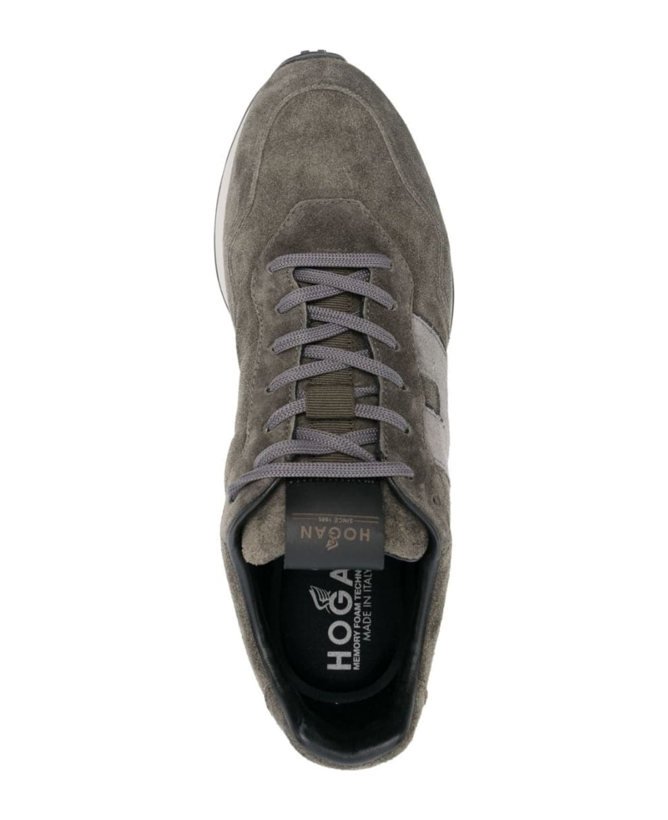 Hogan Green Leather Sneakers - Grey