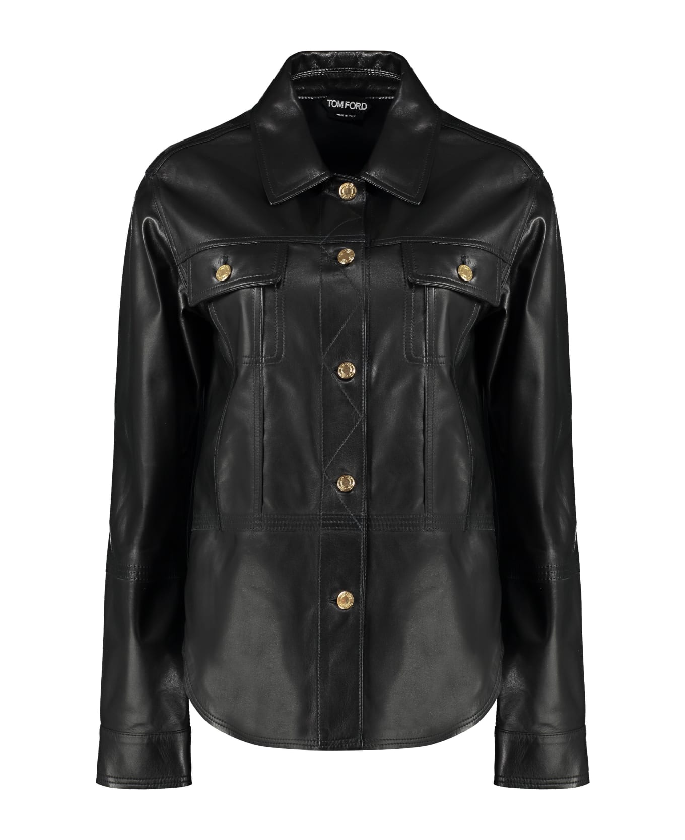Tom Ford Leather Overshirt - black