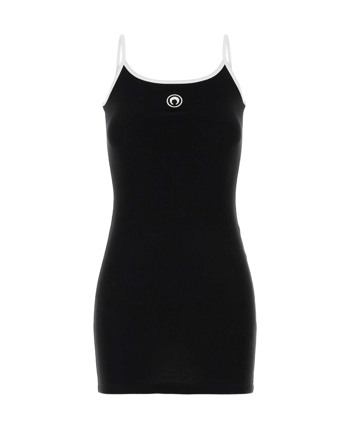 Marine Serre Black Cotton Dress - BLACK
