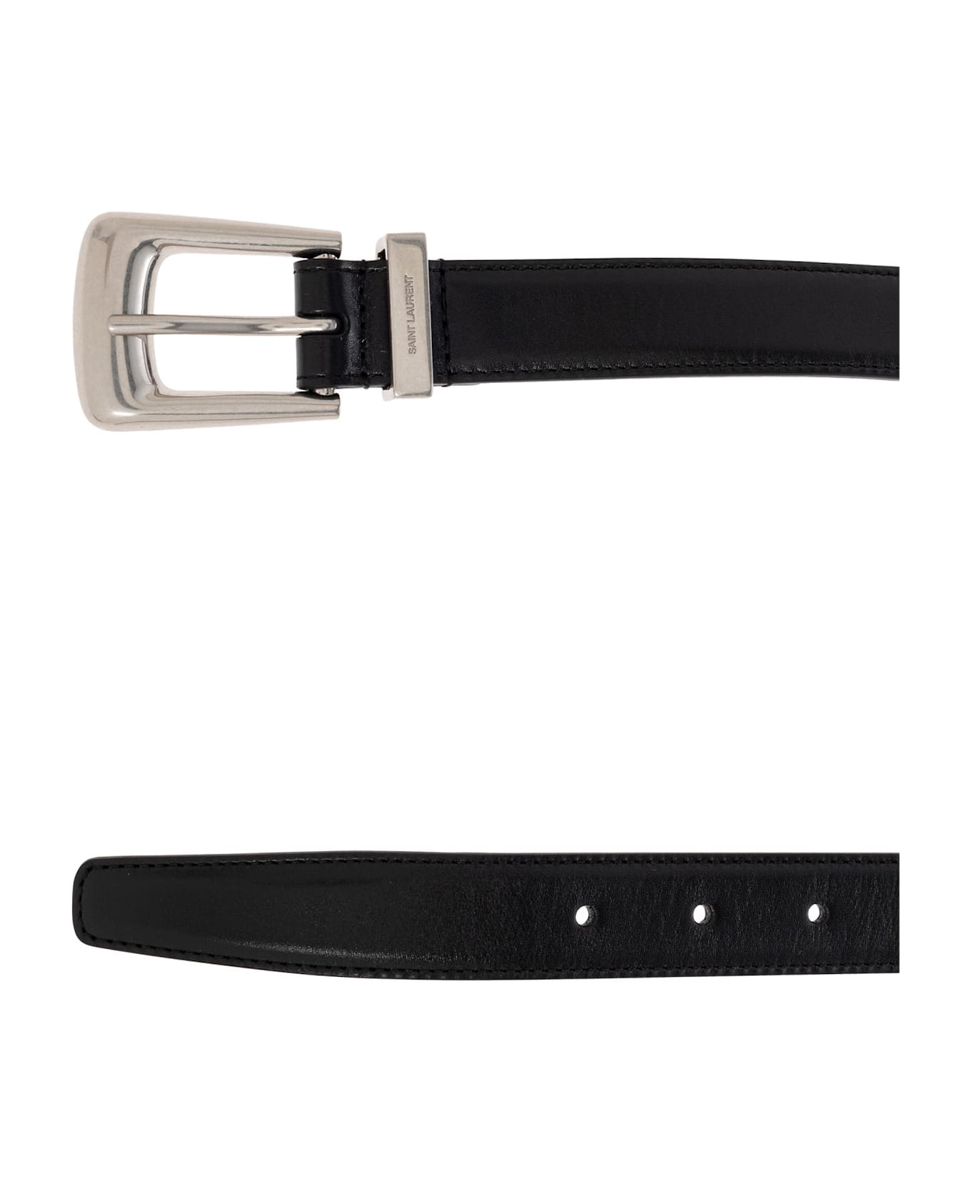 Saint Laurent Leather Belt - BLACK